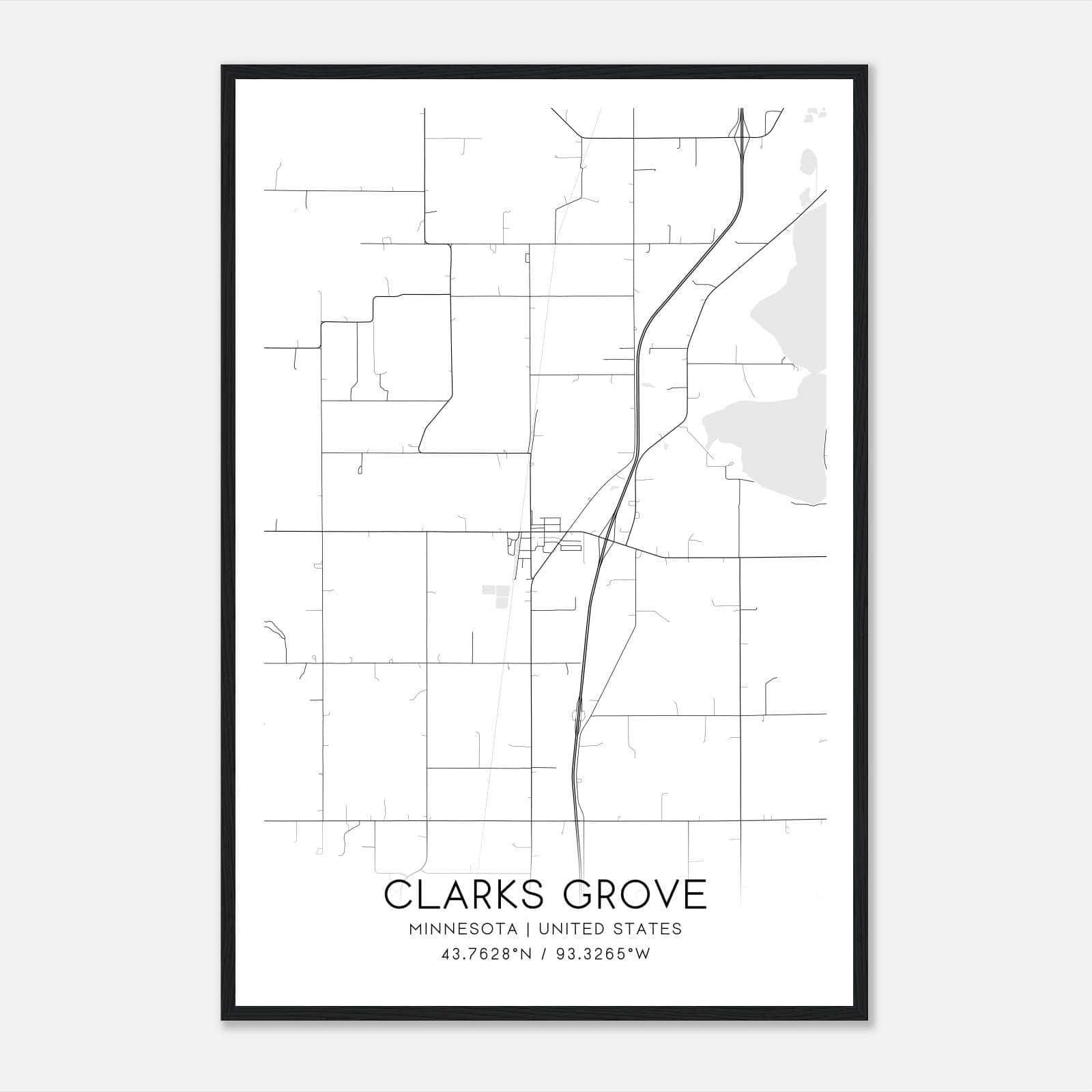 Clarks Grove Minnesota Map Poster, Modern Home Decor Wall Art Print Clarks Grove Minnesota Map Poster, Modern Home Decor Wall Art Print