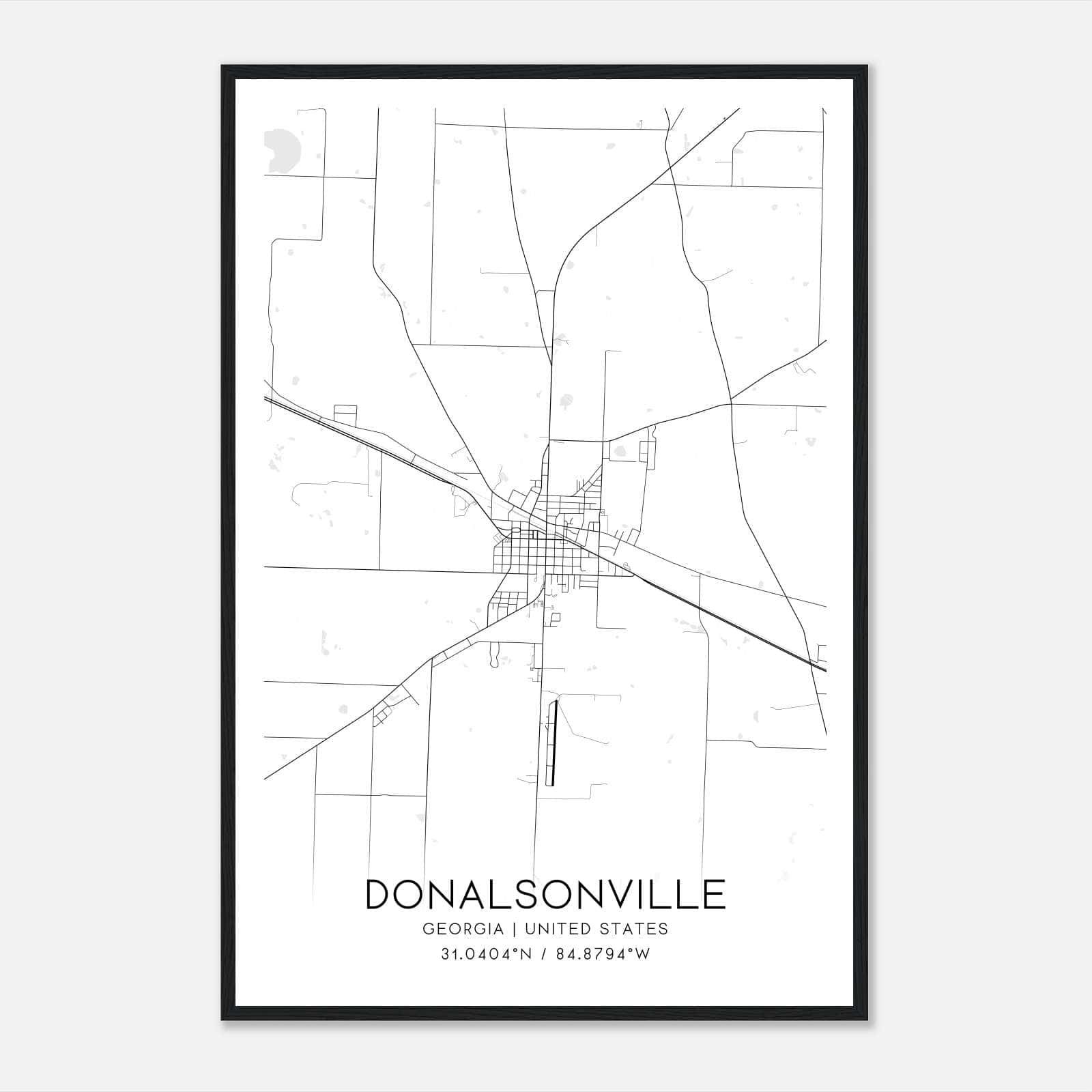 Donalsonville Georgia Map Poster, Modern Home Decor Wall Art Print Donalsonville Georgia Map Poster, Modern Home Decor Wall Art Print