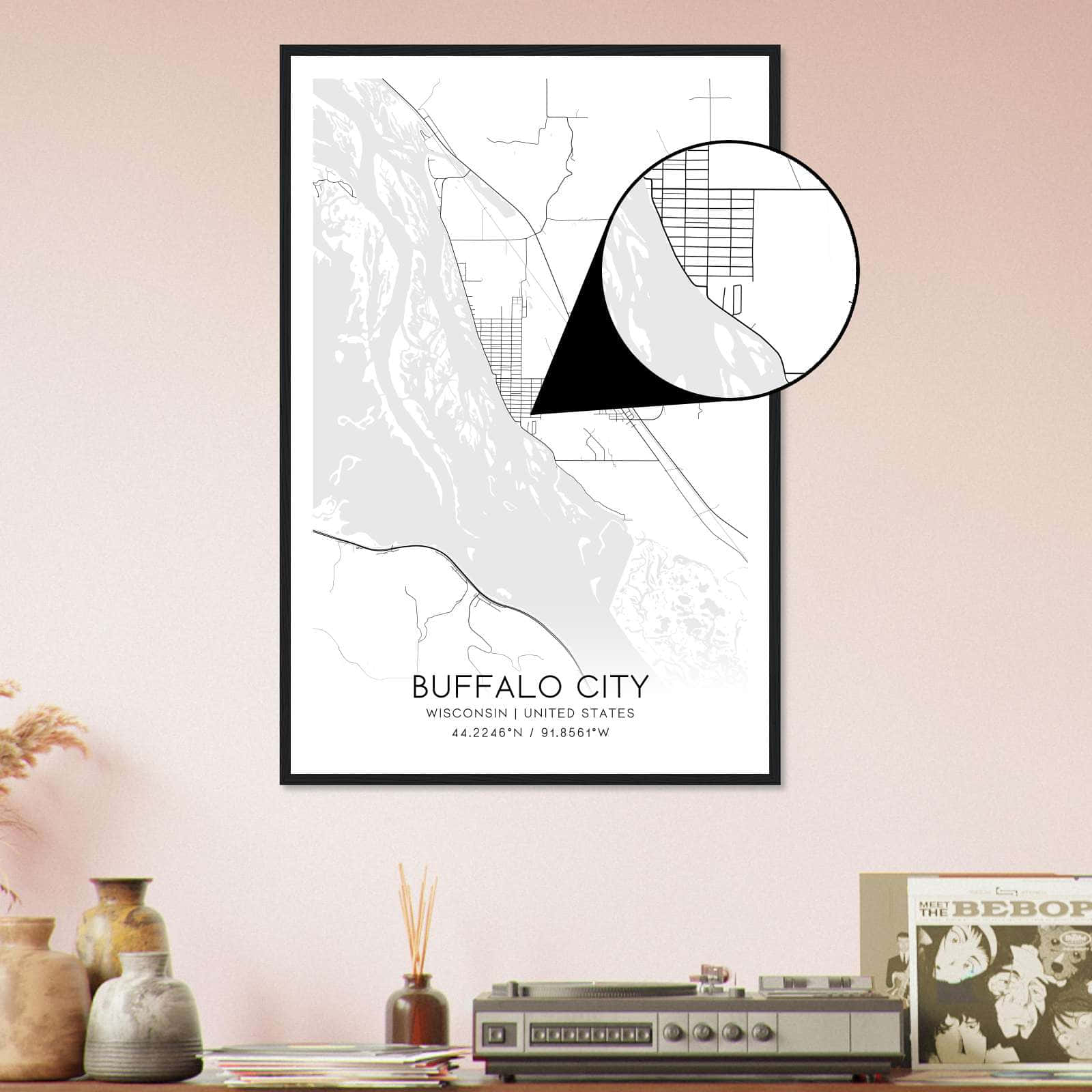 Deerfield Kansas Map Poster, Modern Home Decor Wall Art Print (Copy)