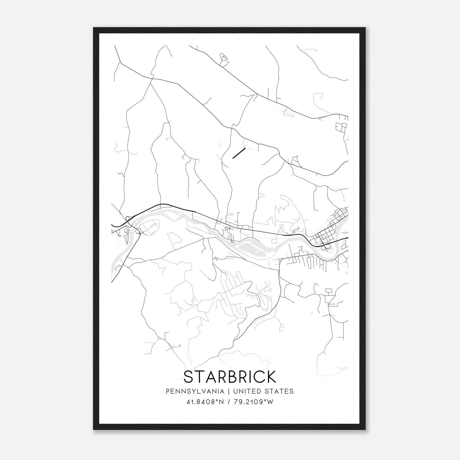 Starbrick Pennsylvania Map Poster, Modern Home Decor Wall Art Print Starbrick Pennsylvania Map Poster, Modern Home Decor Wall Art Print