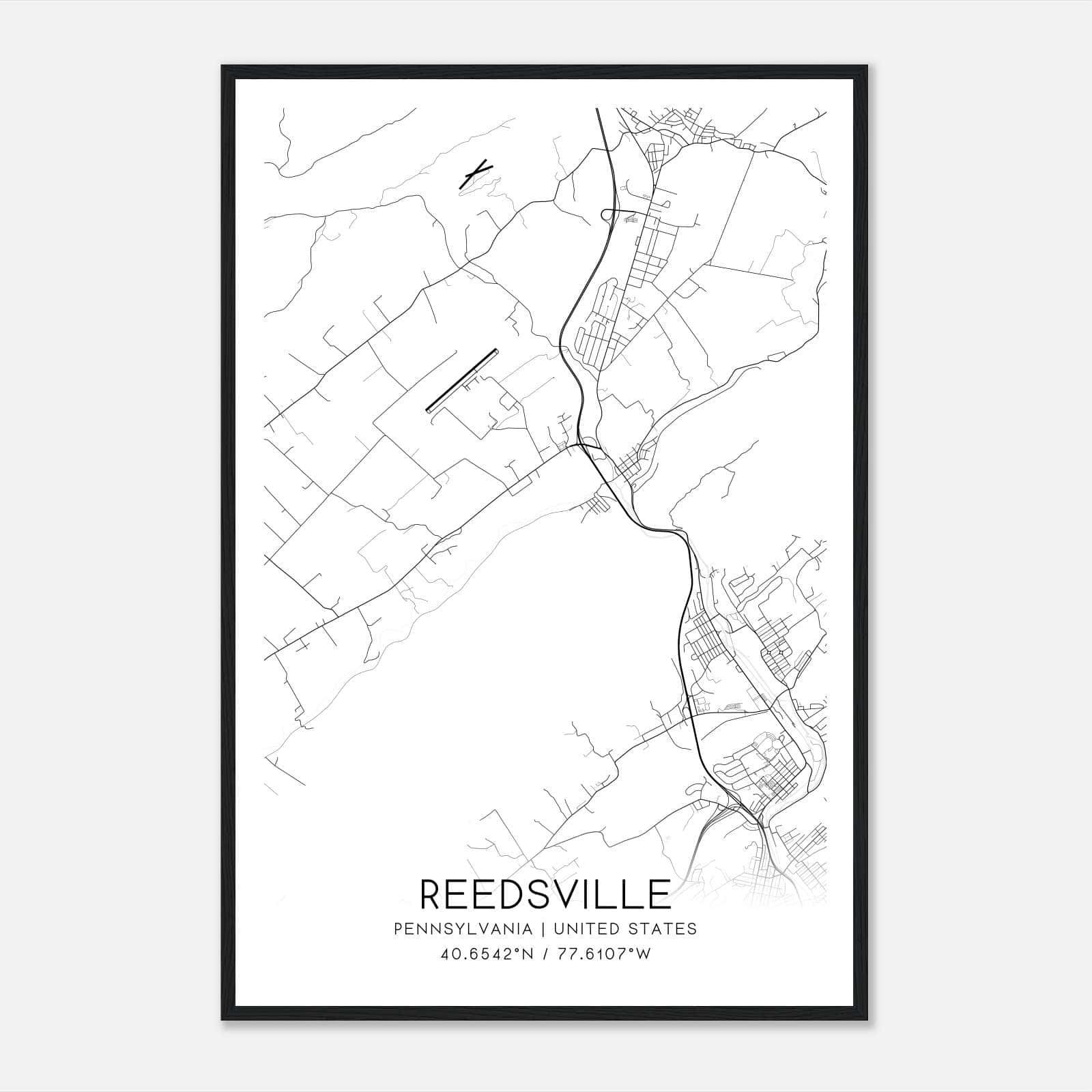 Reedsville Pennsylvania Map Poster, Modern Home Decor Wall Art Print Reedsville Pennsylvania Map Poster, Modern Home Decor Wall Art Print