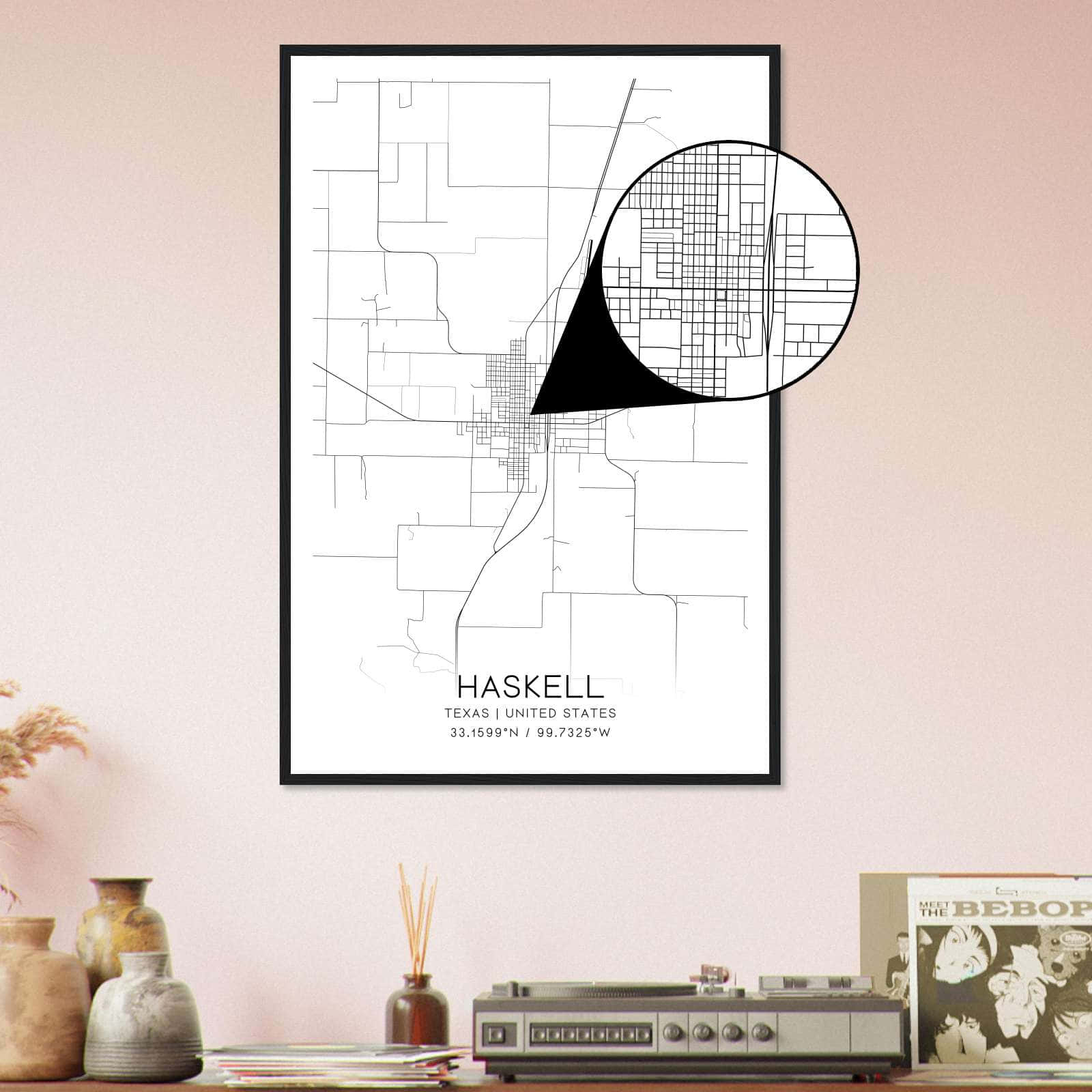 Deerfield Kansas Map Poster, Modern Home Decor Wall Art Print (Copy)
