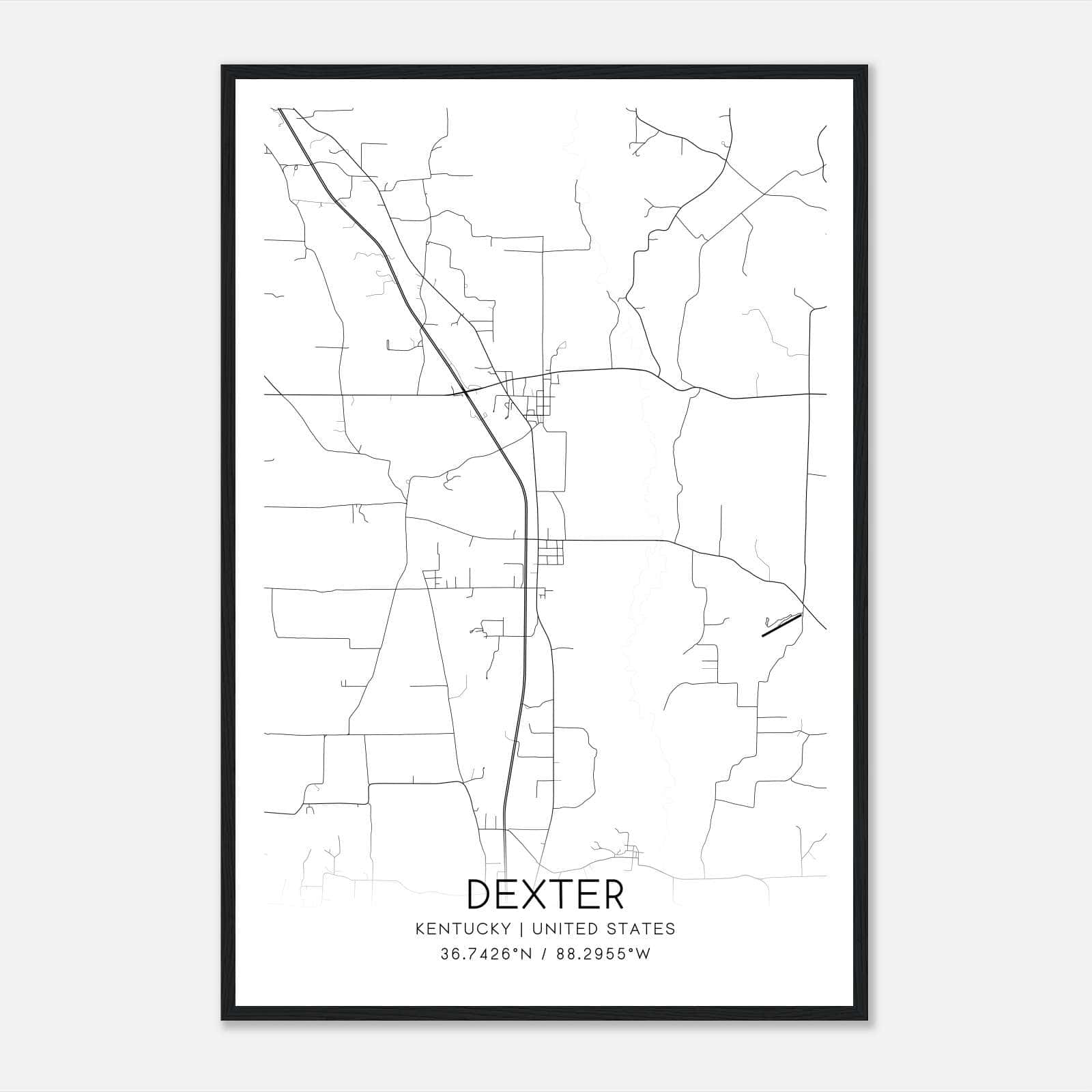 Dexter Kentucky Map Poster, Modern Home Decor Wall Art Print Dexter Kentucky Map Poster, Modern Home Decor Wall Art Print
