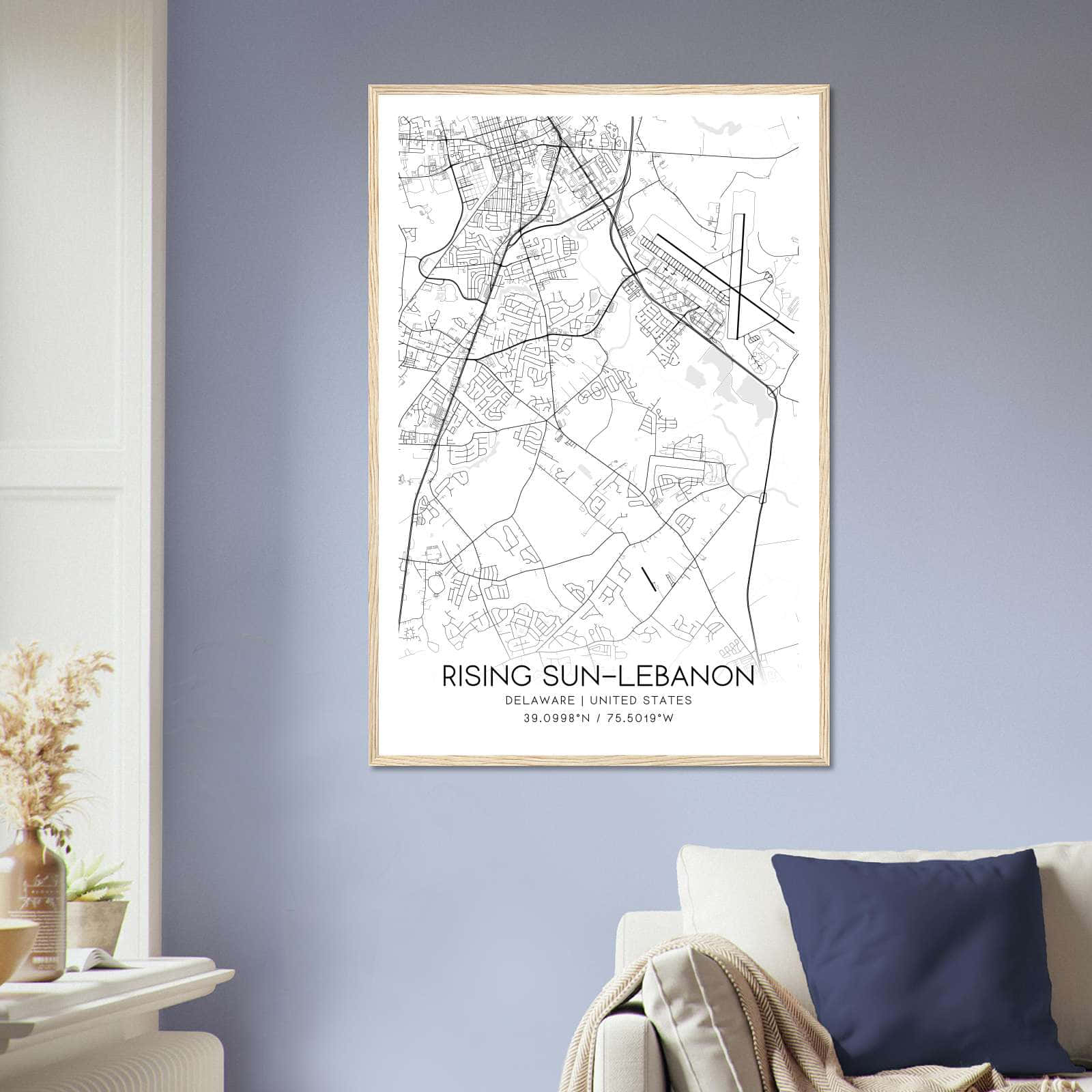 Deerfield Kansas Map Poster, Modern Home Decor Wall Art Print (Copy)