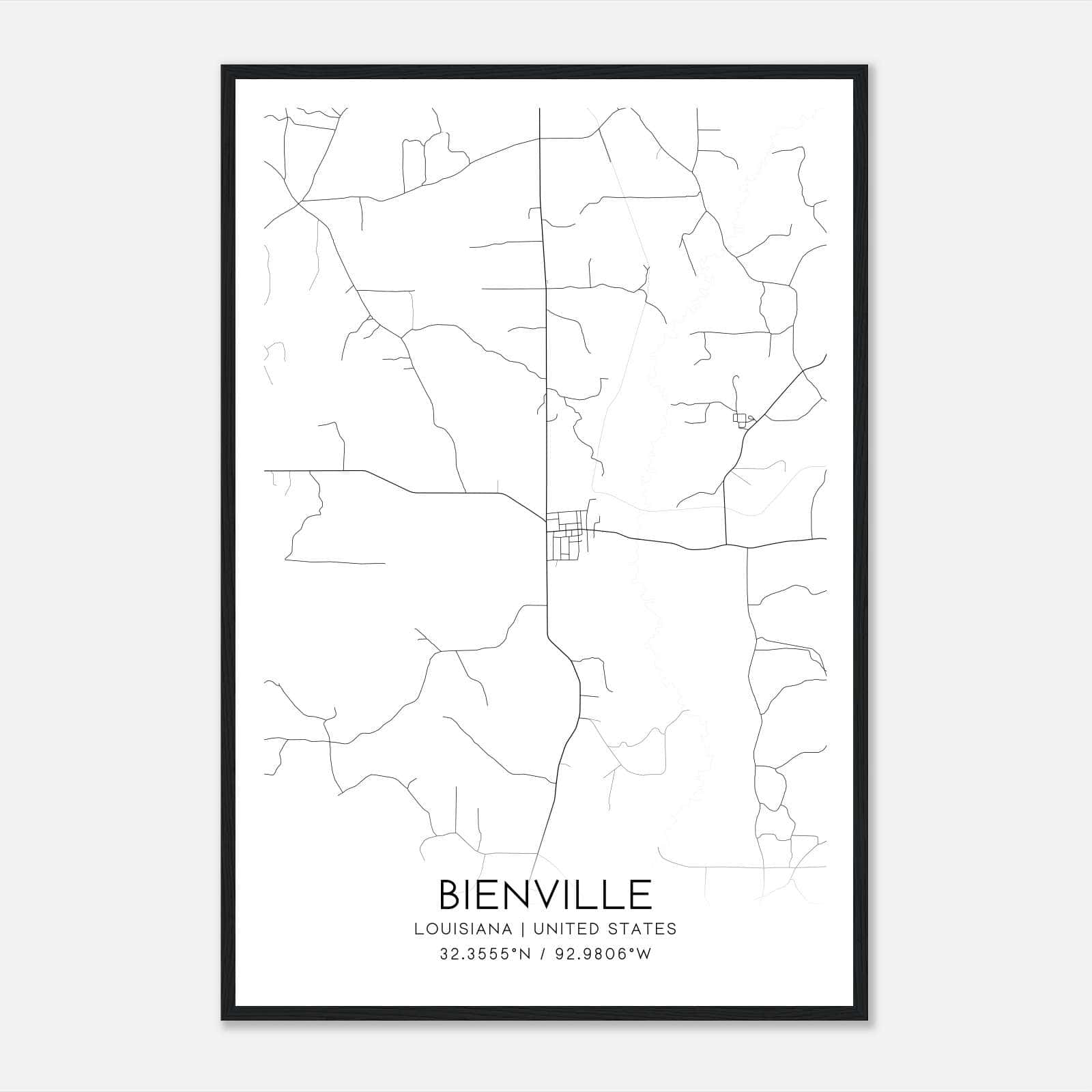 Bienville Louisiana Map Poster, Modern Home Decor Wall Art Print Bienville Louisiana Map Poster, Modern Home Decor Wall Art Print