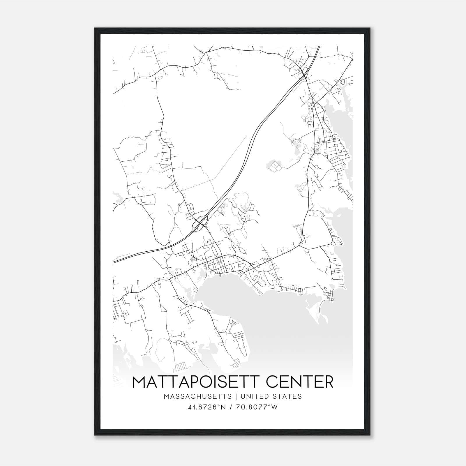 Mattapoisett Center Massachusetts Map Poster, Modern Home Decor Wall Art Print Mattapoisett Center Massachusetts Map Poster, Modern Home Decor Wall Art Print