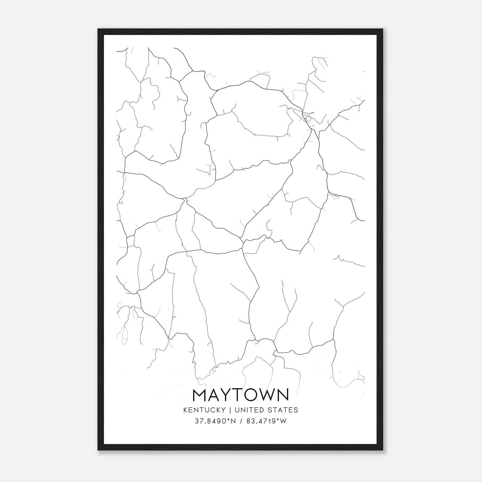 Maytown Kentucky Map Poster, Modern Home Decor Wall Art Print Maytown Kentucky Map Poster, Modern Home Decor Wall Art Print