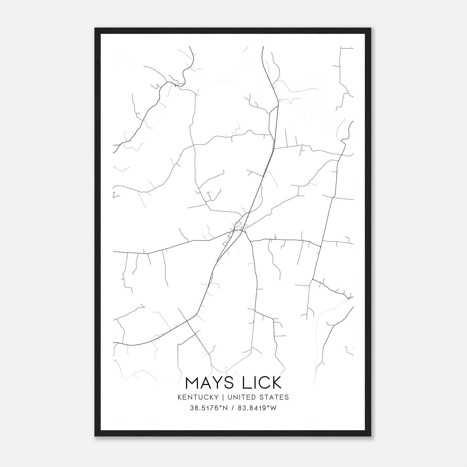 Mays Lick Kentucky Map Poster, Modern Home Decor Wall Art Print Mays Lick Kentucky Map Poster, Modern Home Decor Wall Art Print