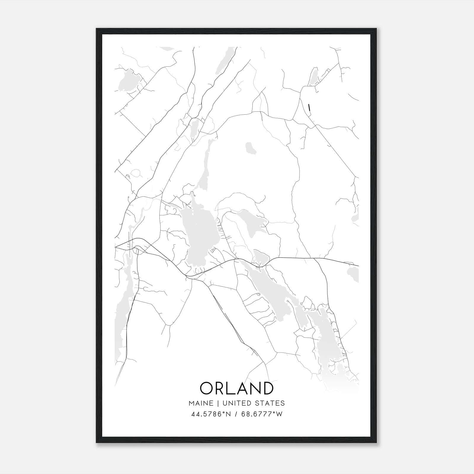 Orland Maine Map Poster, Modern Home Decor Wall Art Print Orland Maine Map Poster, Modern Home Decor Wall Art Print