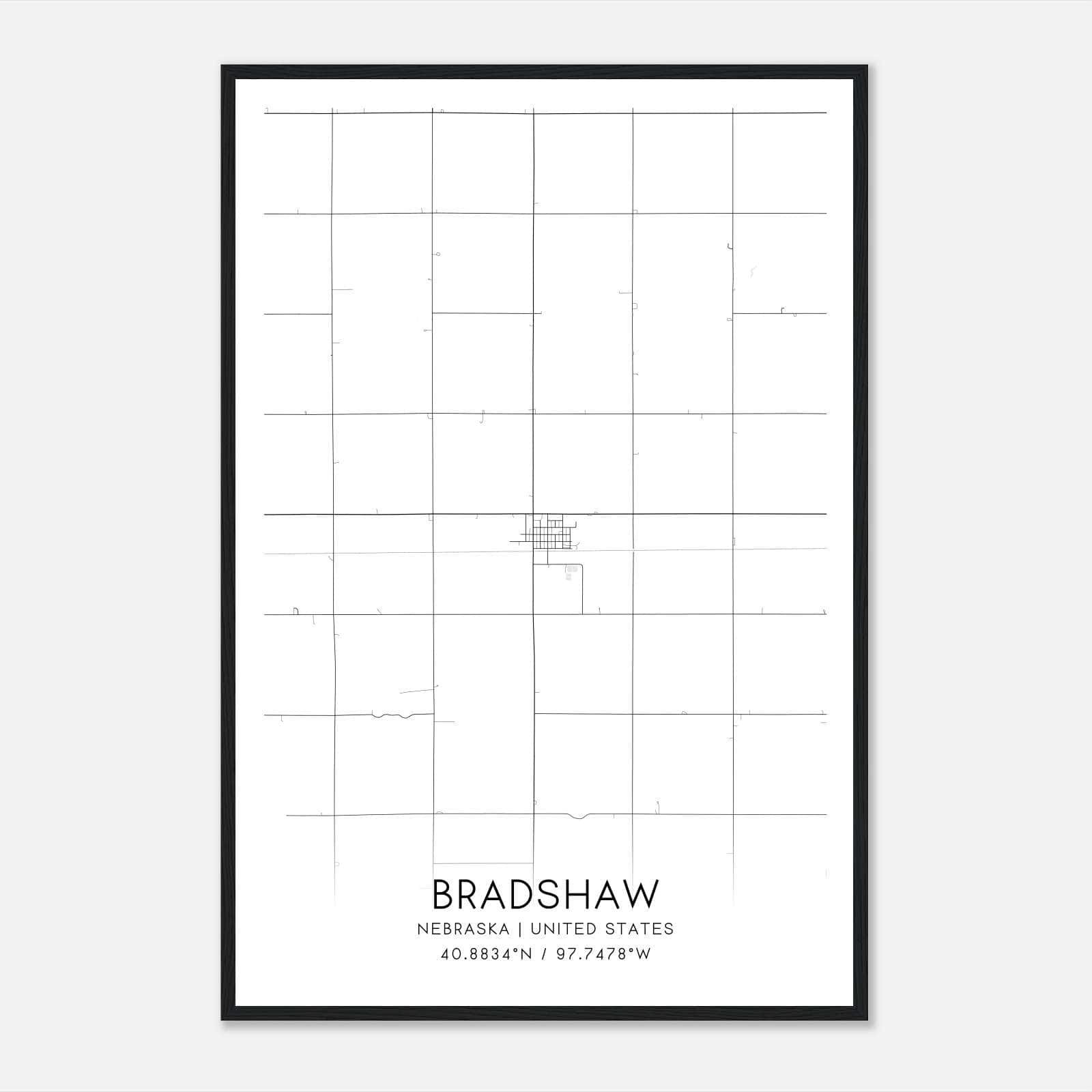 Bradshaw Nebraska Map Poster, Modern Home Decor Wall Art Print Bradshaw Nebraska Map Poster, Modern Home Decor Wall Art Print