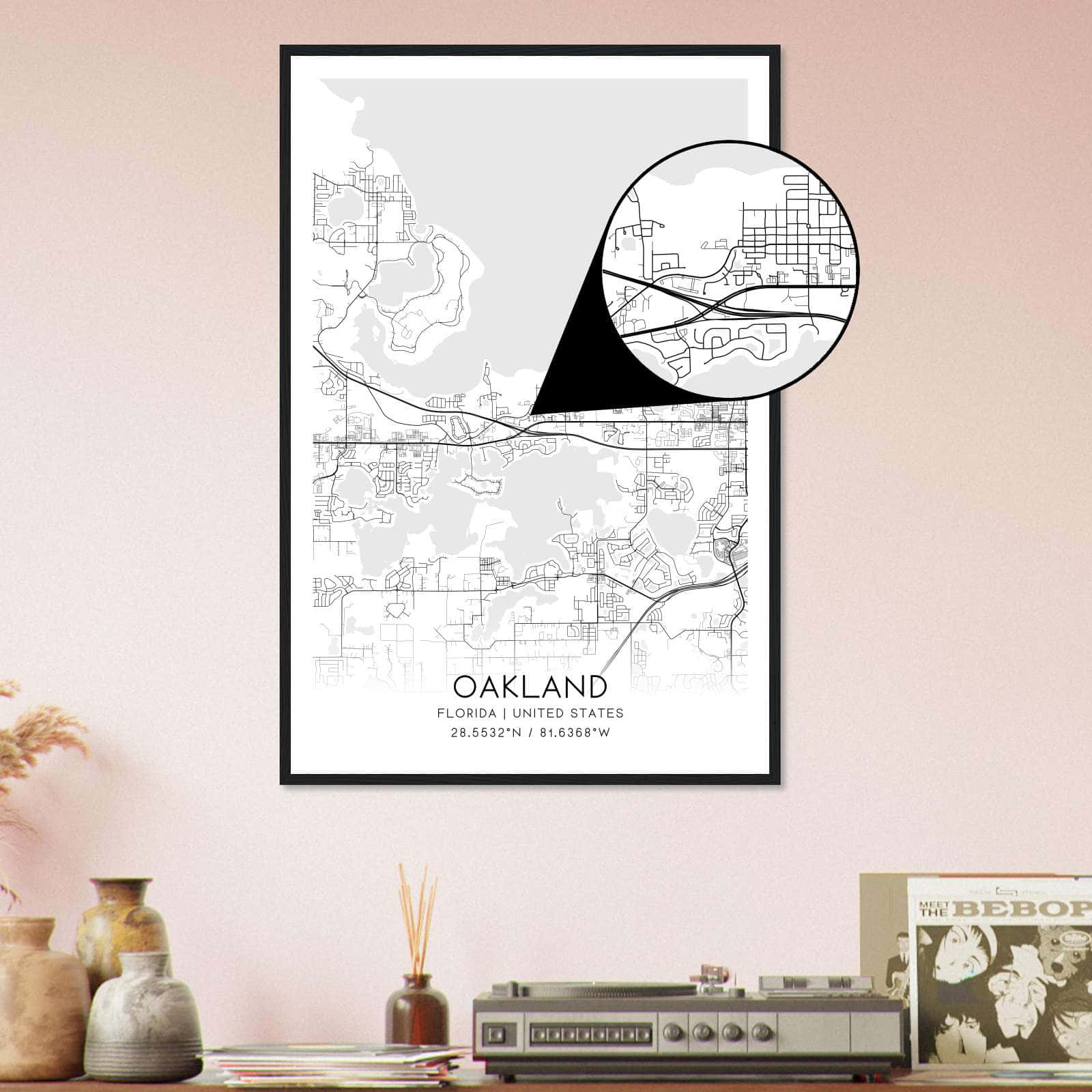 Deerfield Kansas Map Poster, Modern Home Decor Wall Art Print (Copy)
