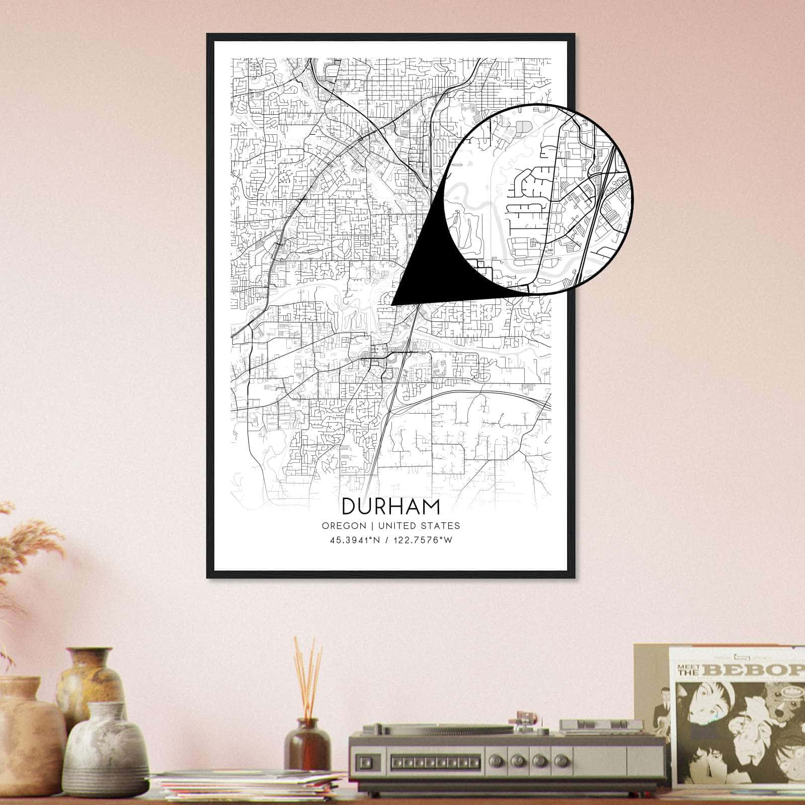 Deerfield Kansas Map Poster, Modern Home Decor Wall Art Print (Copy)
