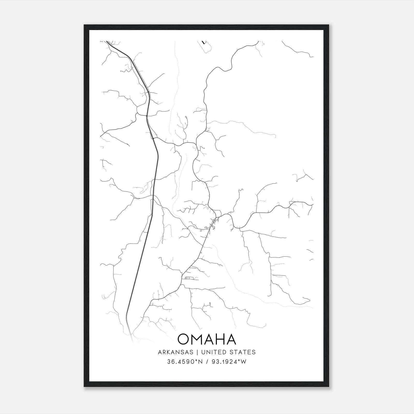 Omaha Arkansas Map Poster, Modern Home Decor Wall Art Print Omaha Arkansas Map Poster, Modern Home Decor Wall Art Print