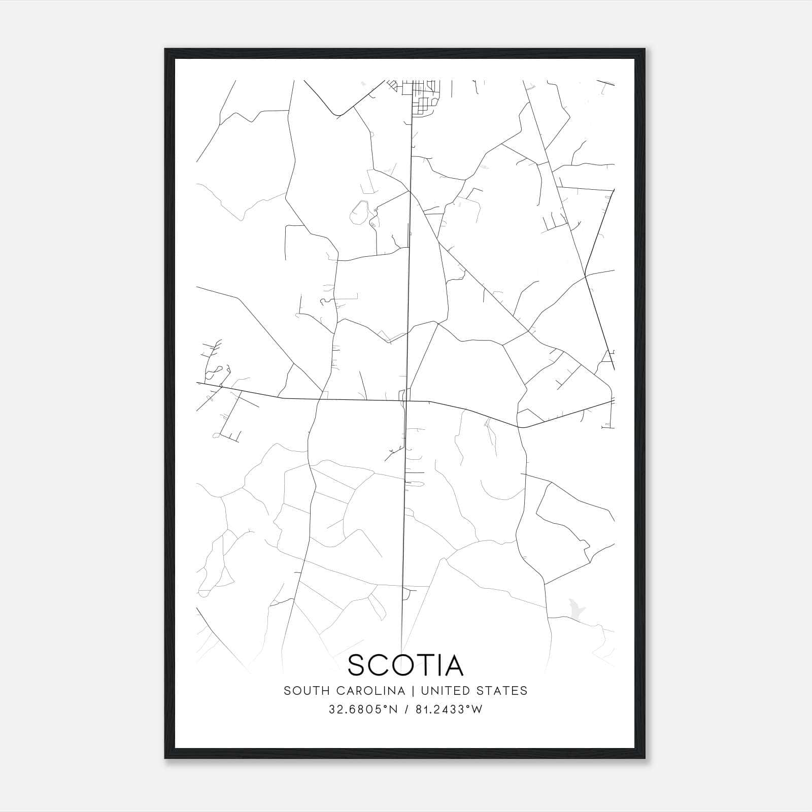 Scotia South Carolina Map Poster, Modern Home Decor Wall Art Print Scotia South Carolina Map Poster, Modern Home Decor Wall Art Print