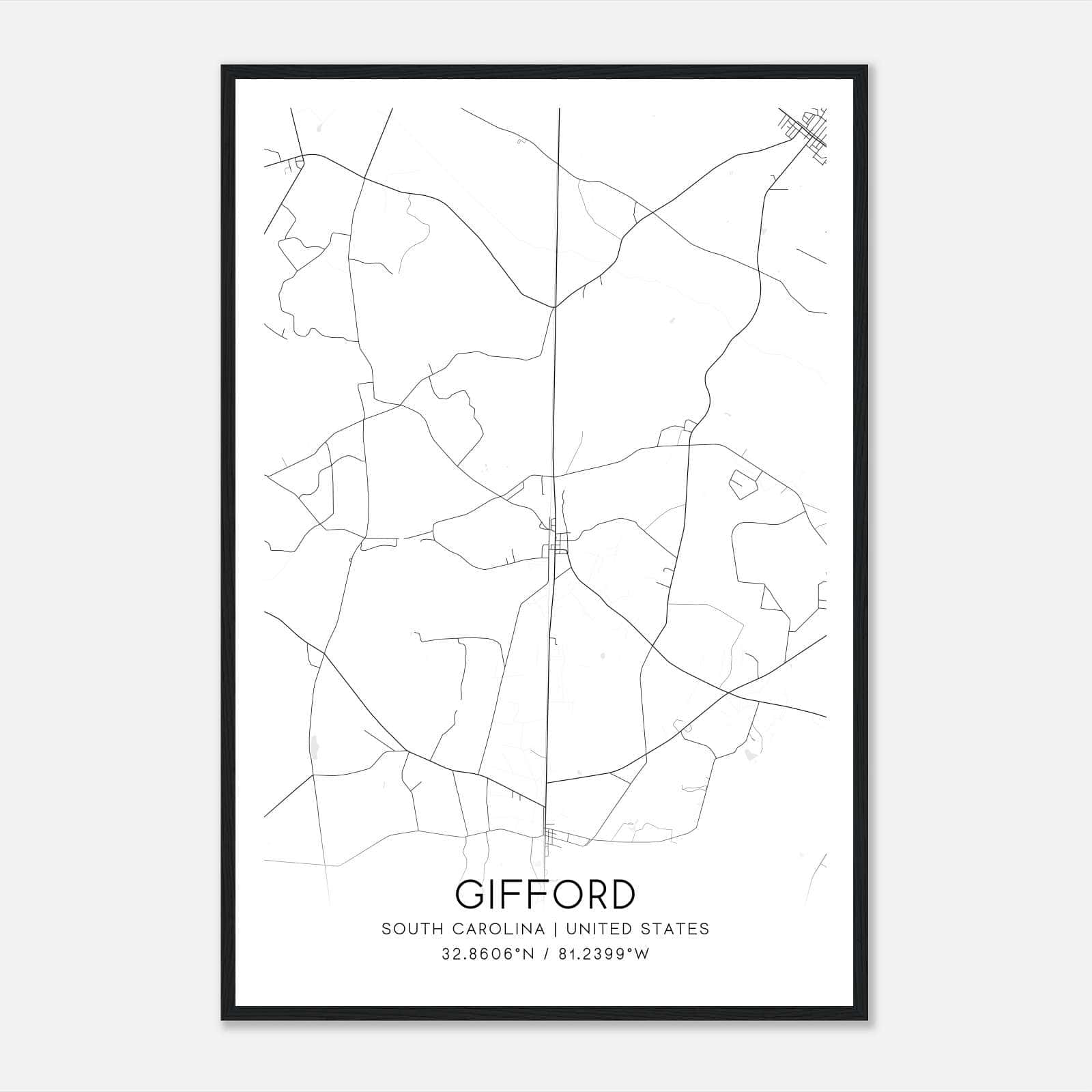 Gifford South Carolina Map Poster, Modern Home Decor Wall Art Print Gifford South Carolina Map Poster, Modern Home Decor Wall Art Print