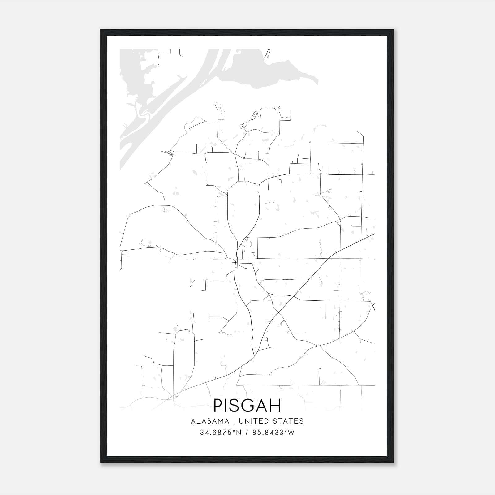 Pisgah Alabama Map Poster, Modern Home Decor Wall Art Print Pisgah Alabama Map Poster, Modern Home Decor Wall Art Print