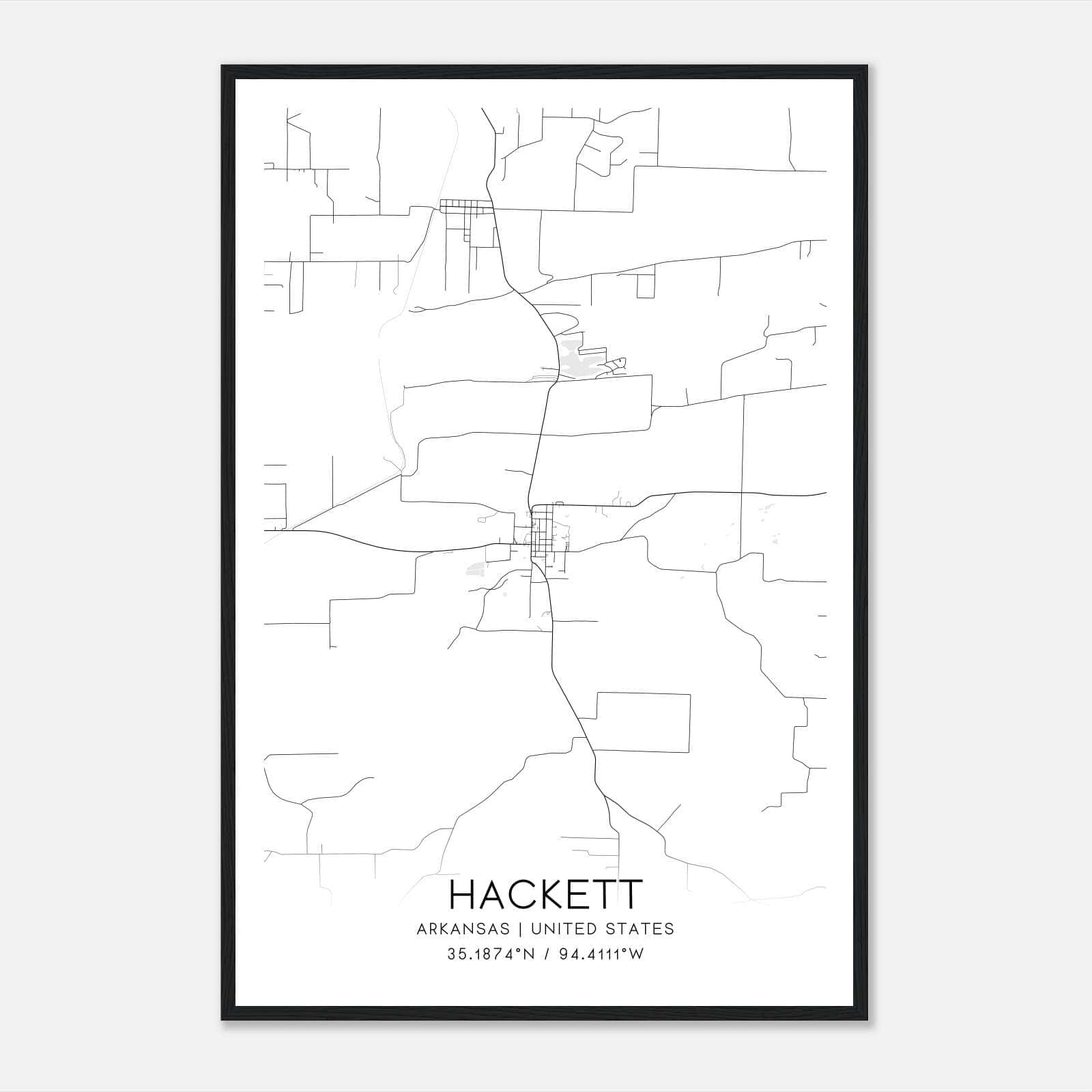Hackett Arkansas Map Poster, Modern Home Decor Wall Art Print Hackett Arkansas Map Poster, Modern Home Decor Wall Art Print