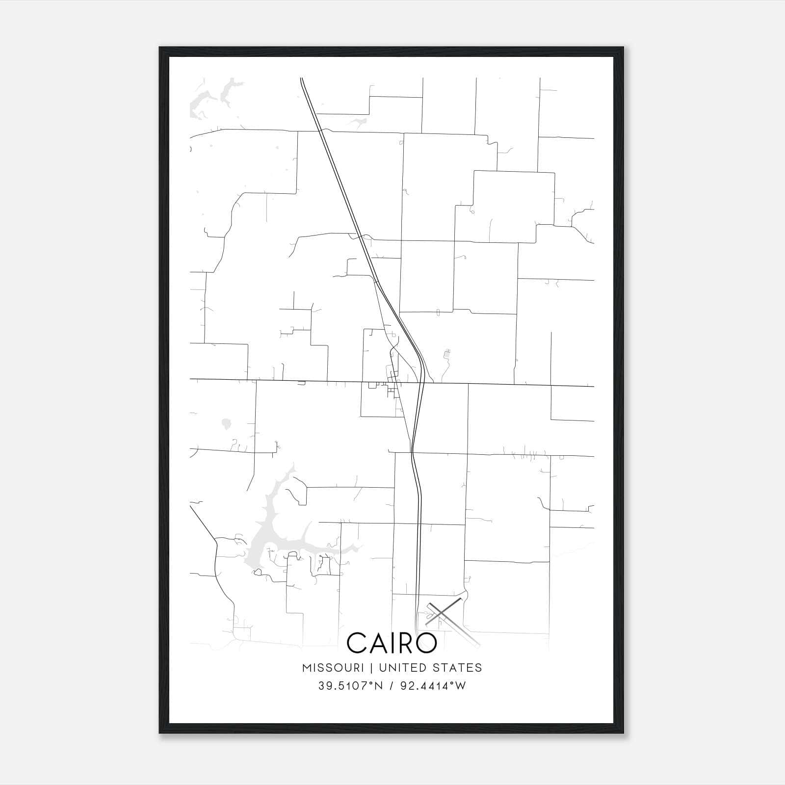 Cairo Missouri Map Poster, Modern Home Decor Wall Art Print Cairo Missouri Map Poster, Modern Home Decor Wall Art Print
