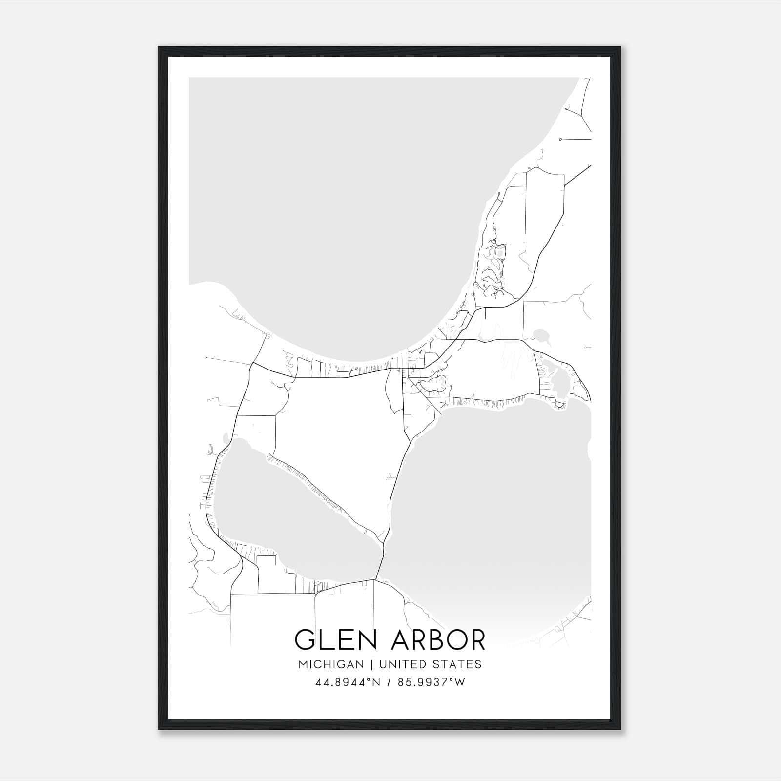 Glen Arbor Michigan Map Poster, Modern Home Decor Wall Art Print Glen Arbor Michigan Map Poster, Modern Home Decor Wall Art Print