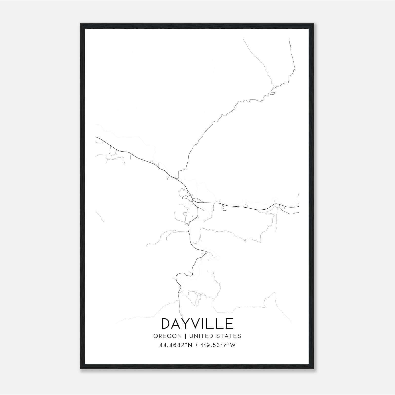 Dayville Oregon Map Poster, Modern Home Decor Wall Art Print Dayville Oregon Map Poster, Modern Home Decor Wall Art Print