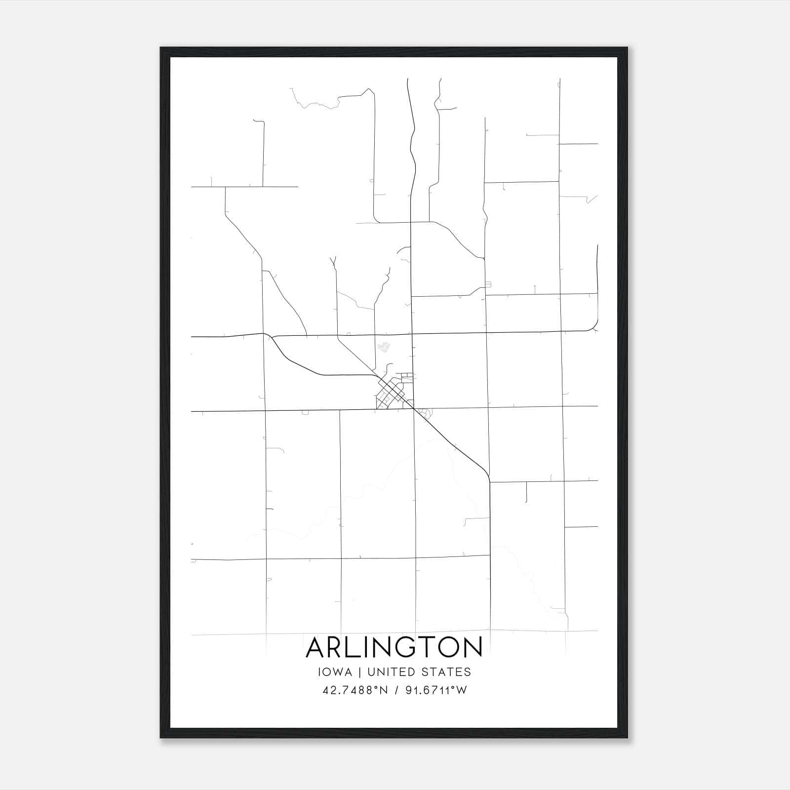 Arlington Iowa Map Poster, Modern Home Decor Wall Art Print Arlington Iowa Map Poster, Modern Home Decor Wall Art Print