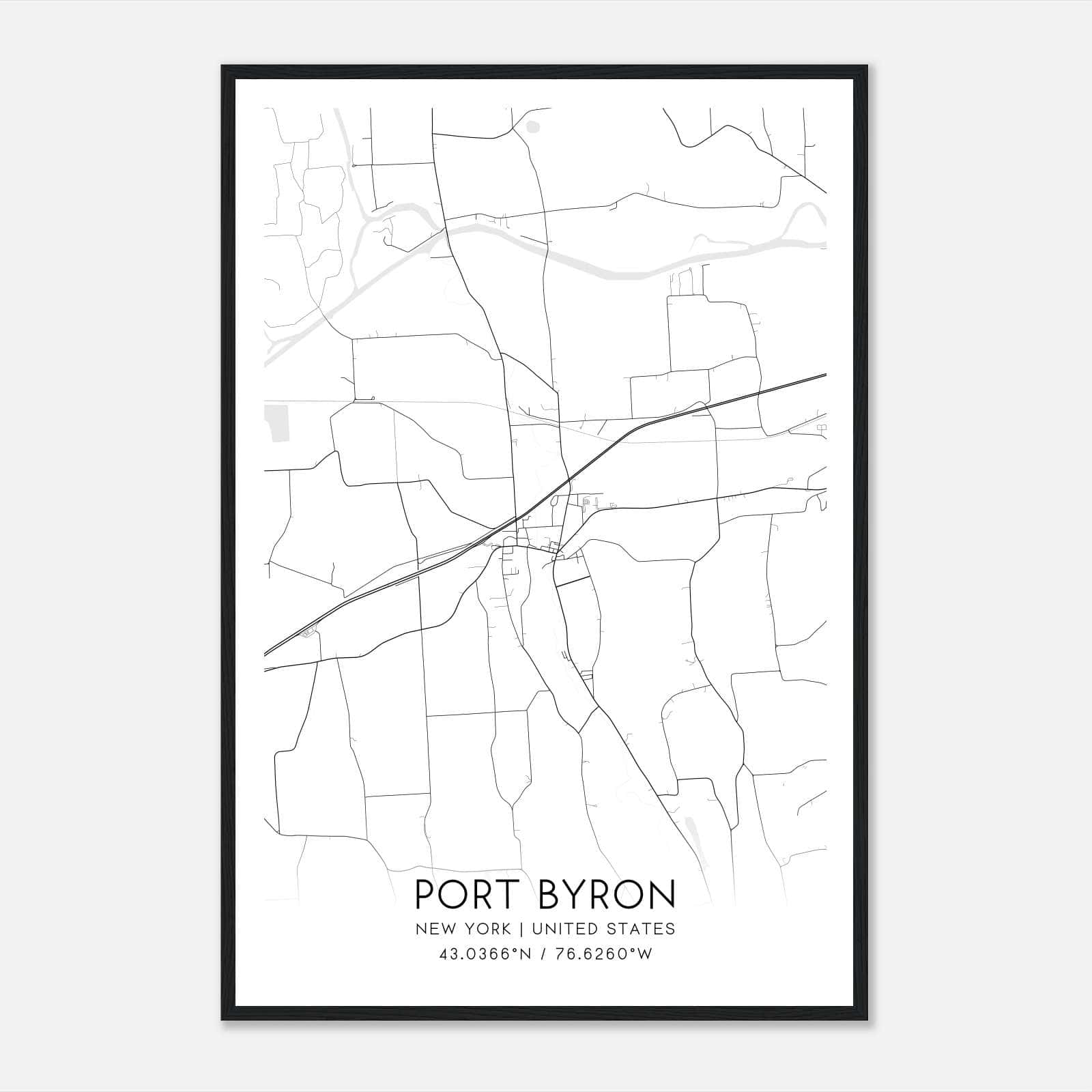 Port Byron New York Map Poster, Modern Home Decor Wall Art Print Port Byron New York Map Poster, Modern Home Decor Wall Art Print