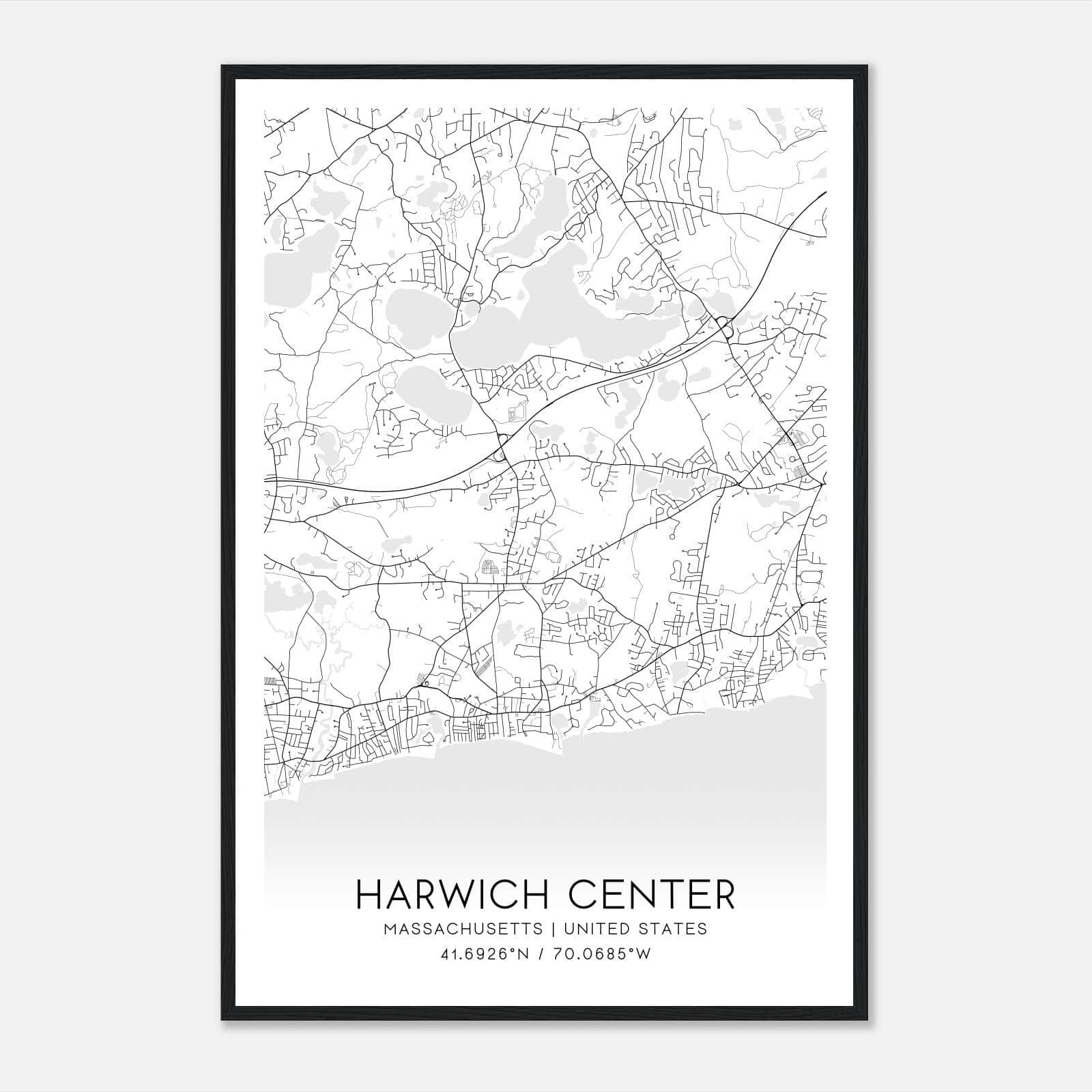 Harwich Center Massachusetts Map Poster, Modern Home Decor Wall Art Print Harwich Center Massachusetts Map Poster, Modern Home Decor Wall Art Print