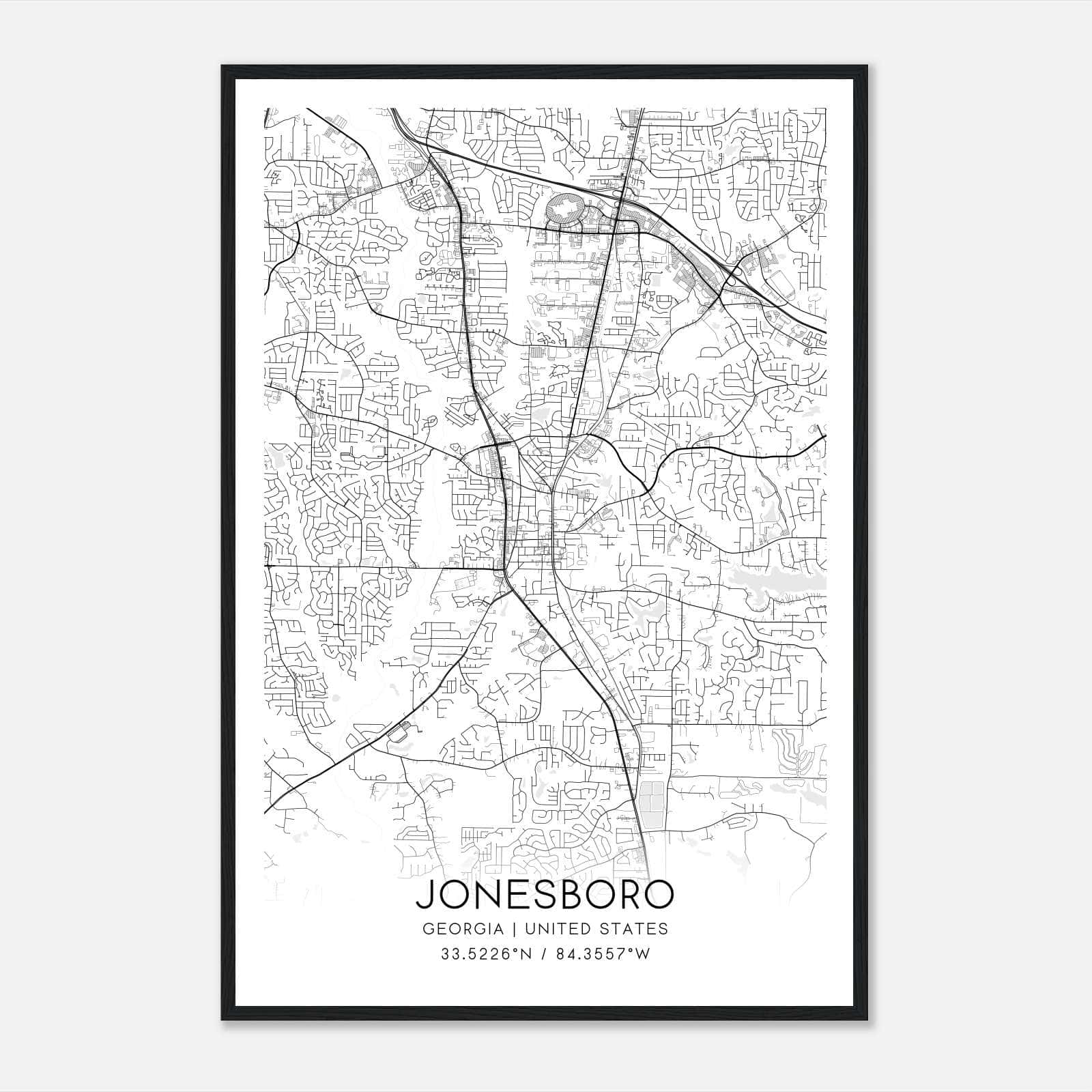 Jonesboro Georgia Map Poster, Modern Home Decor Wall Art Print Jonesboro Georgia Map Poster, Modern Home Decor Wall Art Print
