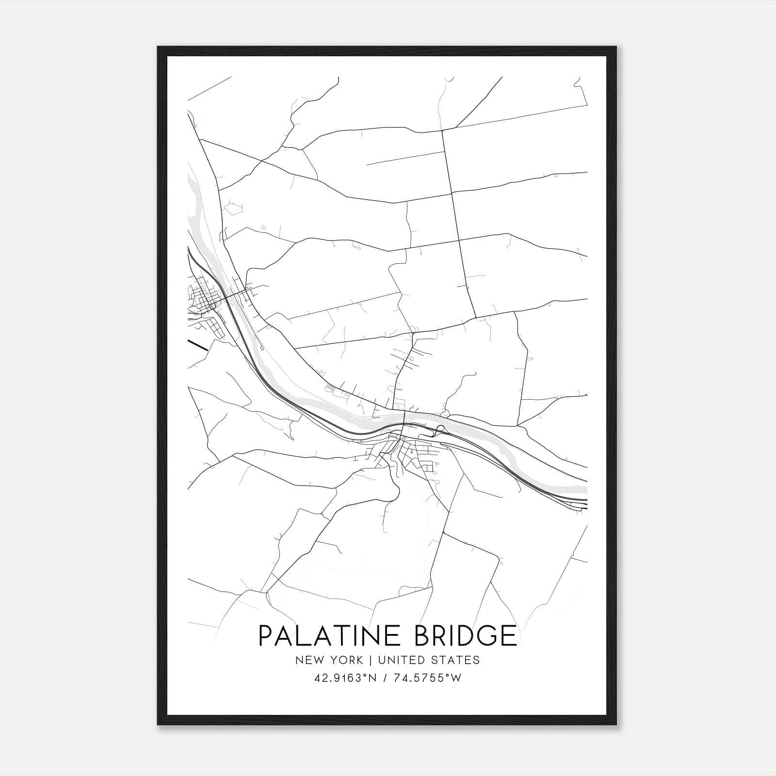 Palatine Bridge New York Map Poster, Modern Home Decor Wall Art Print Palatine Bridge New York Map Poster, Modern Home Decor Wall Art Print