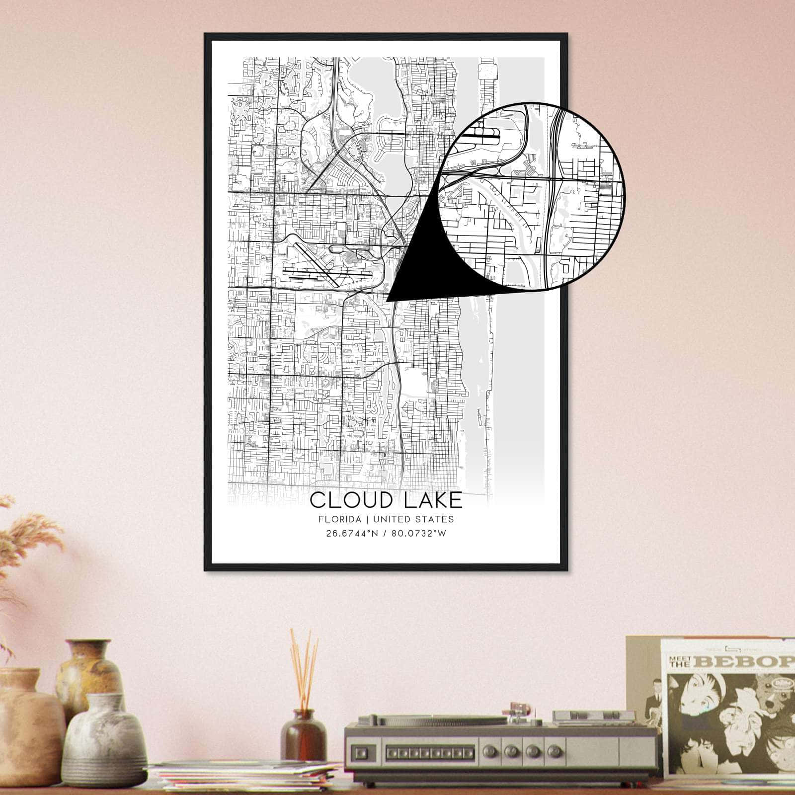 Deerfield Kansas Map Poster, Modern Home Decor Wall Art Print (Copy)