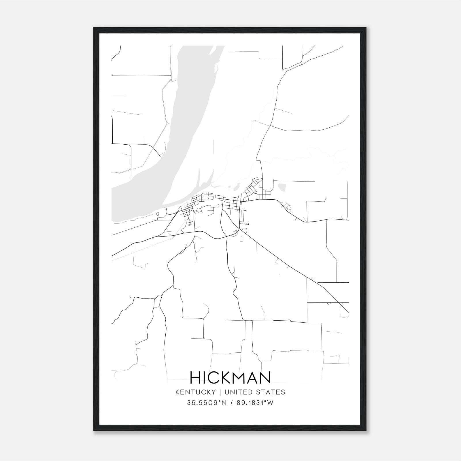 Hickman Kentucky Map Poster, Modern Home Decor Wall Art Print Hickman Kentucky Map Poster, Modern Home Decor Wall Art Print
