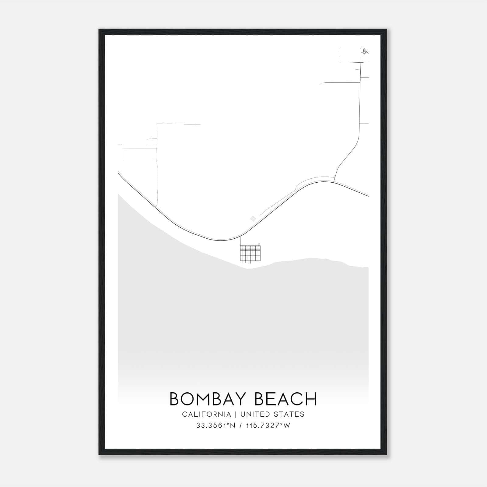 Bombay Beach California Map Poster, Modern Home Decor Wall Art Print Bombay Beach California Map Poster, Modern Home Decor Wall Art Print