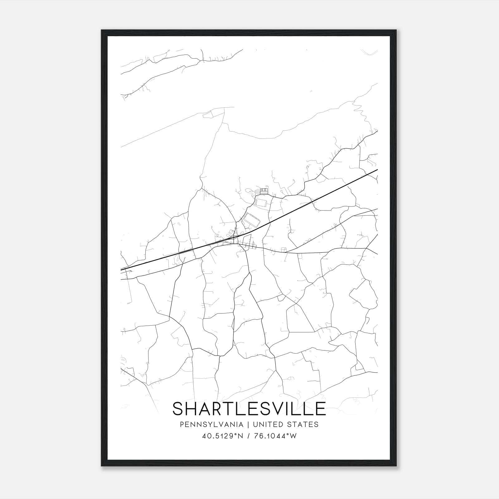 Shartlesville Pennsylvania Map Poster, Modern Home Decor Wall Art Print Shartlesville Pennsylvania Map Poster, Modern Home Decor Wall Art Print
