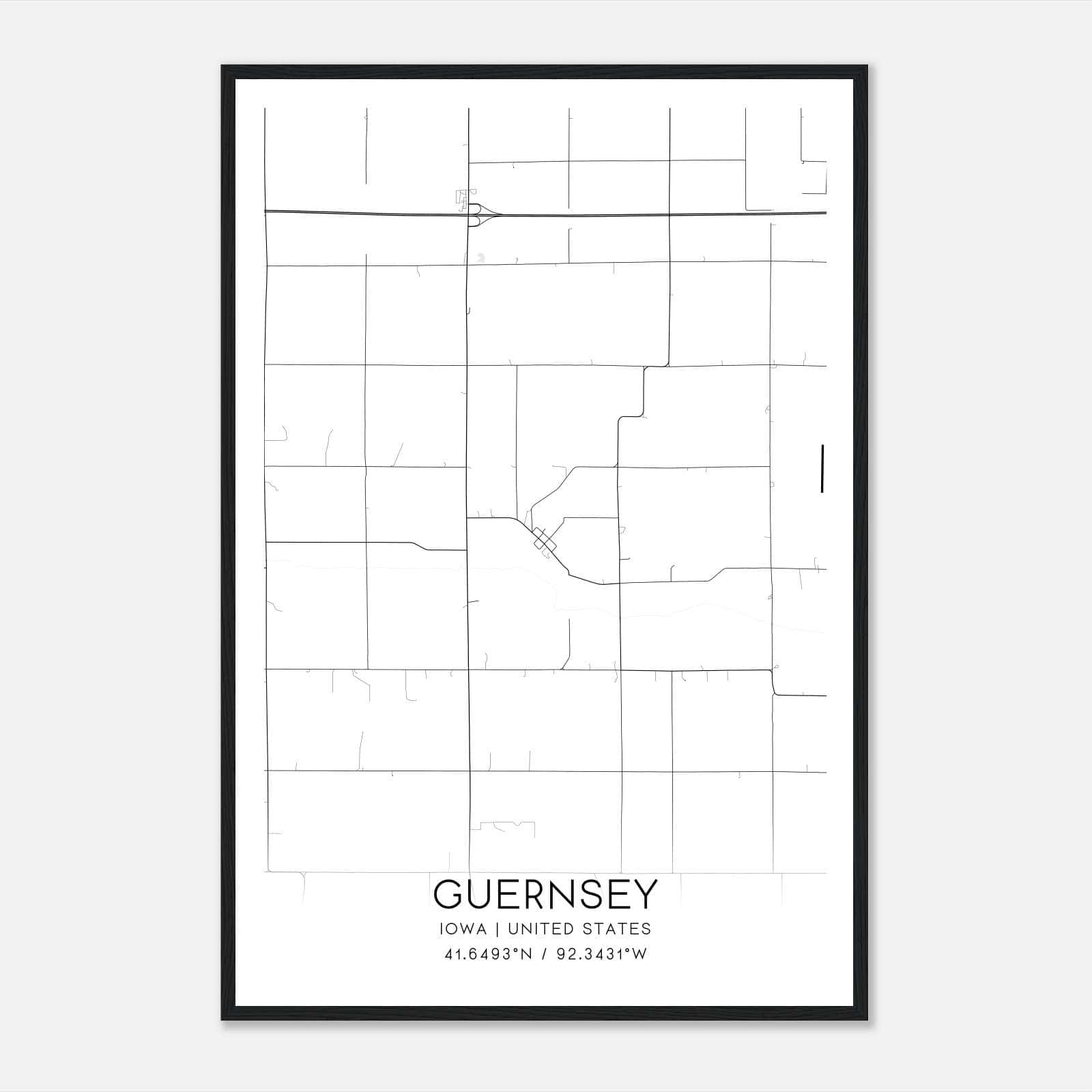 Guernsey Iowa Map Poster, Modern Home Decor Wall Art Print Guernsey Iowa Map Poster, Modern Home Decor Wall Art Print