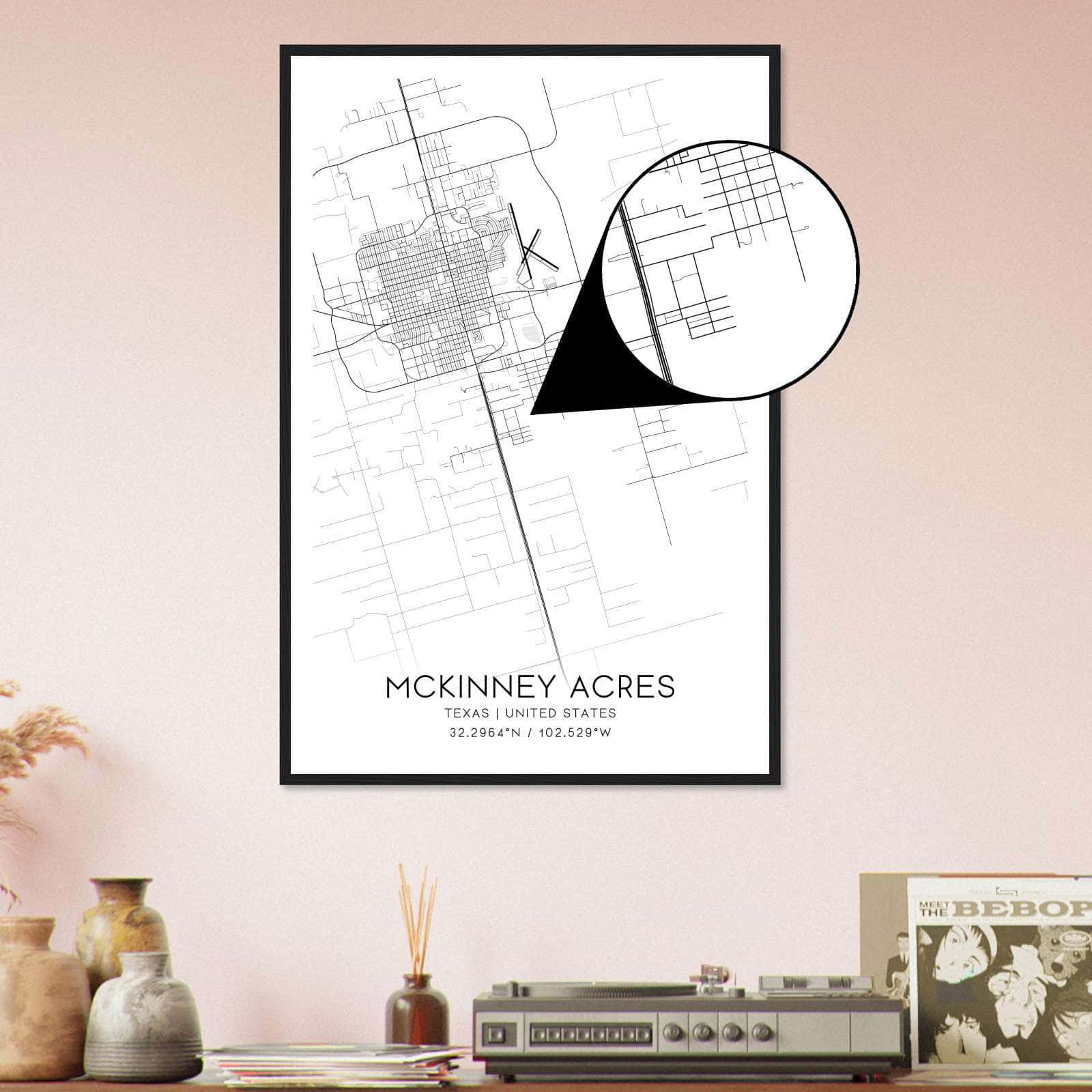 Deerfield Kansas Map Poster, Modern Home Decor Wall Art Print (Copy)
