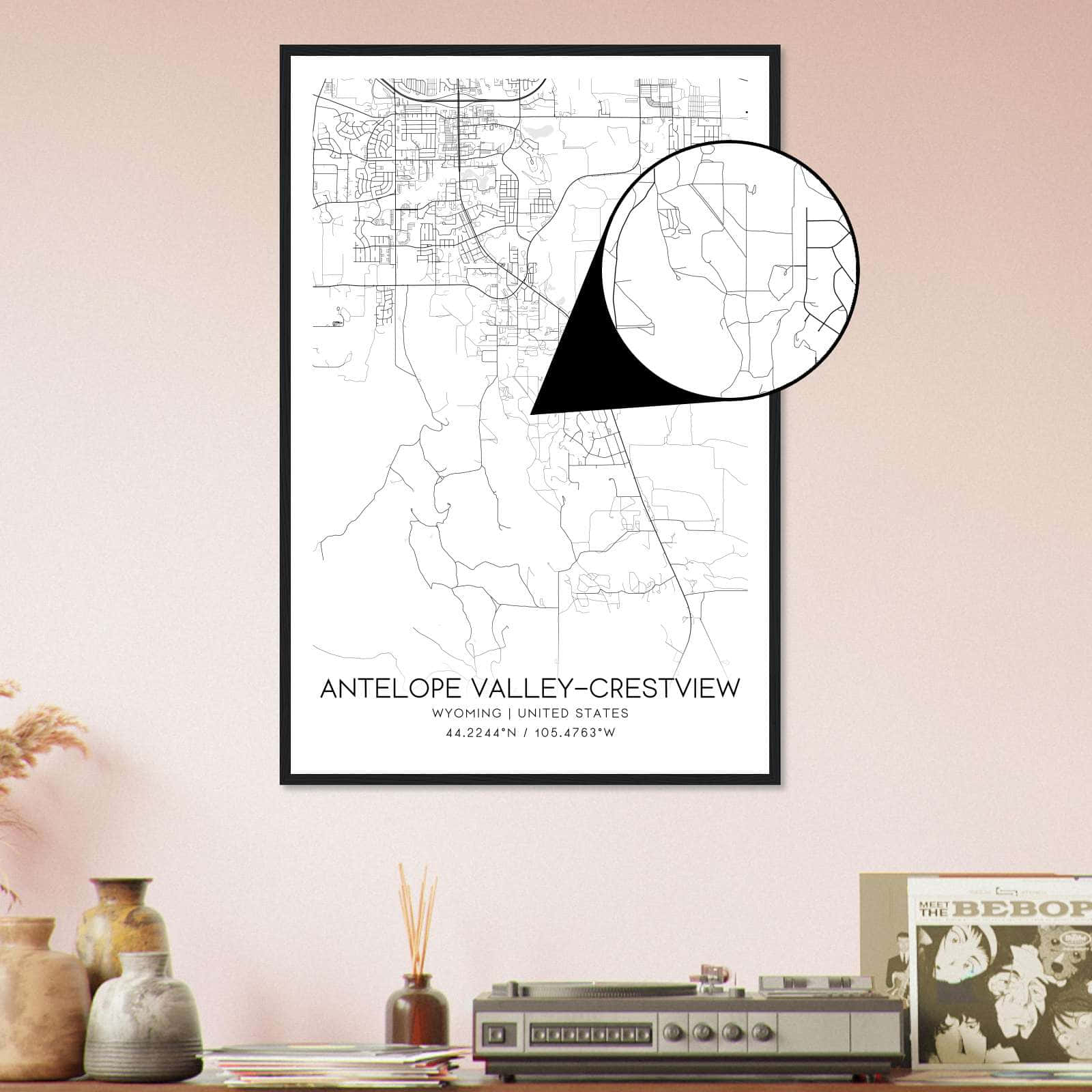 Deerfield Kansas Map Poster, Modern Home Decor Wall Art Print (Copy)