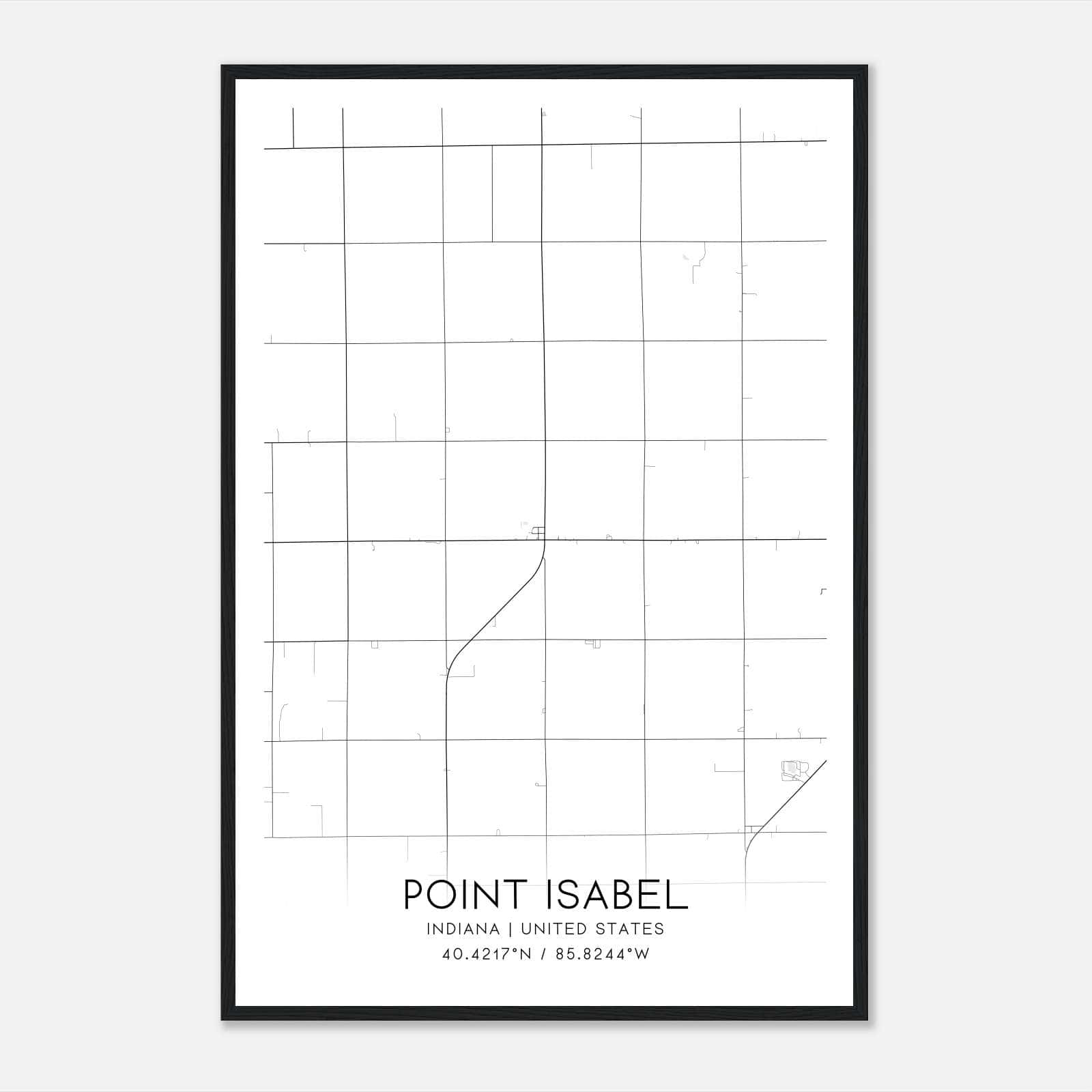 Point Isabel Indiana Map Poster, Modern Home Decor Wall Art Print Point Isabel Indiana Map Poster, Modern Home Decor Wall Art Print