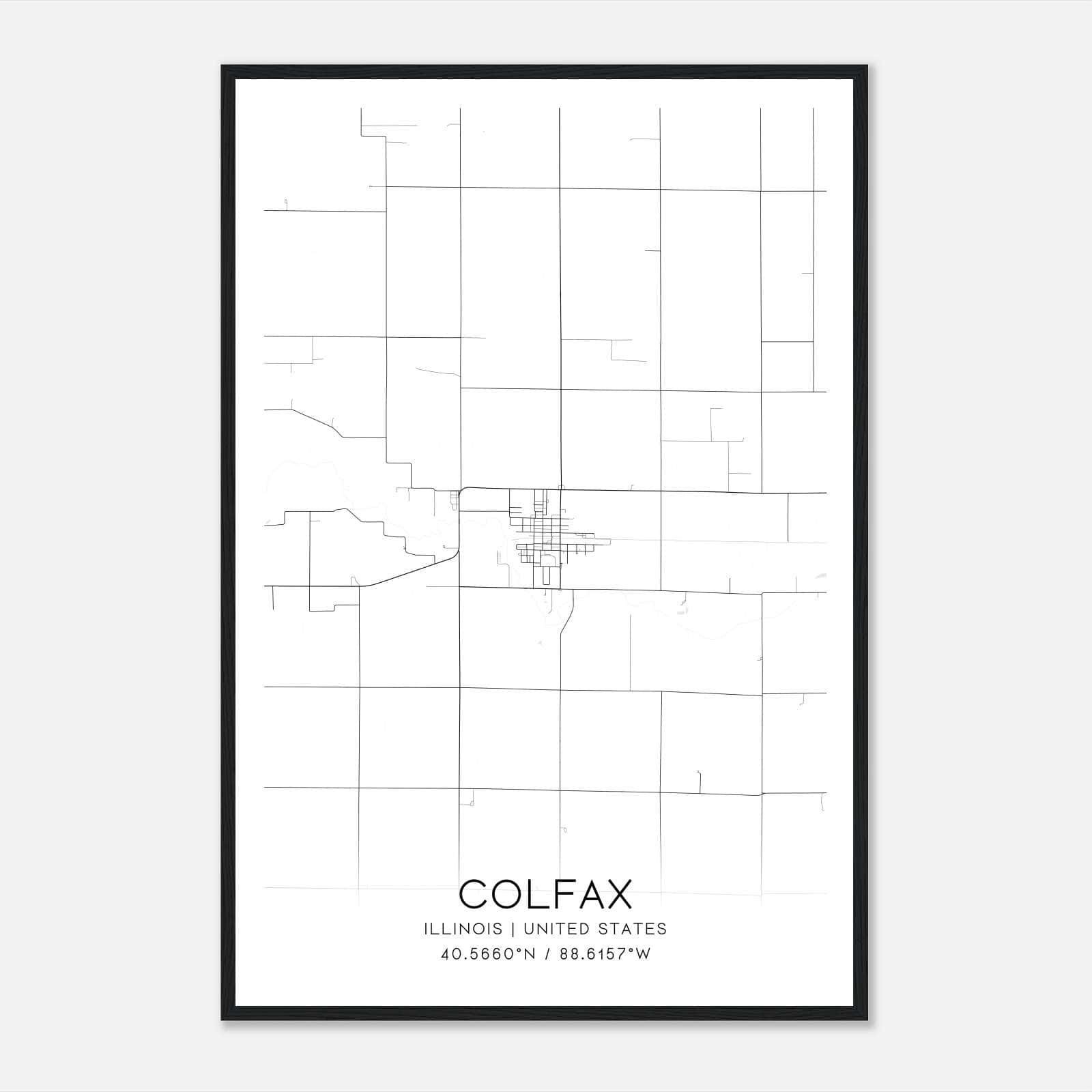 Colfax Illinois Map Poster, Modern Home Decor Wall Art Print Colfax Illinois Map Poster, Modern Home Decor Wall Art Print