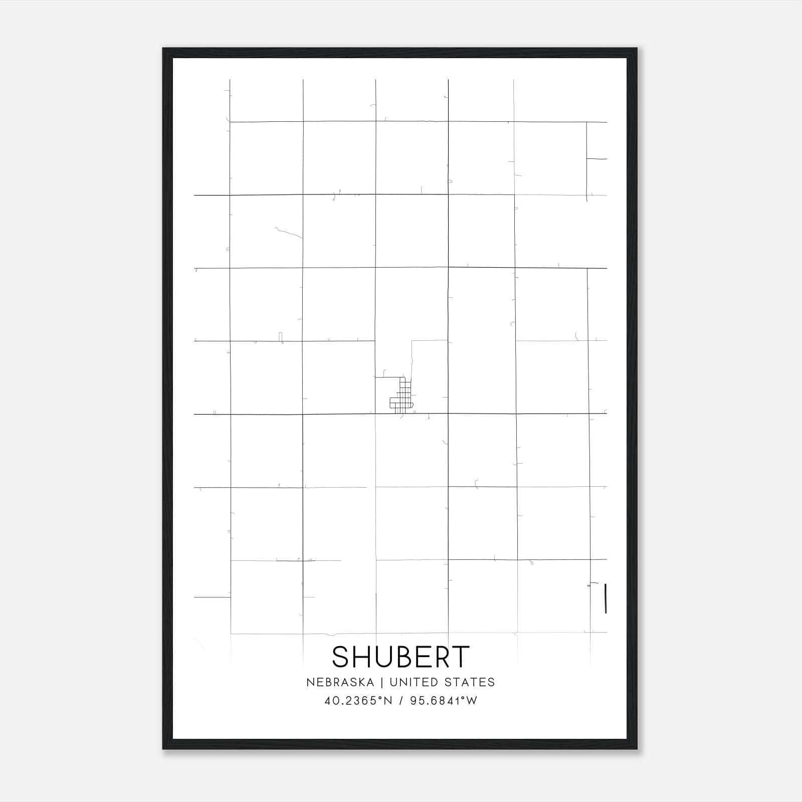 Shubert Nebraska Map Poster, Modern Home Decor Wall Art Print Shubert Nebraska Map Poster, Modern Home Decor Wall Art Print