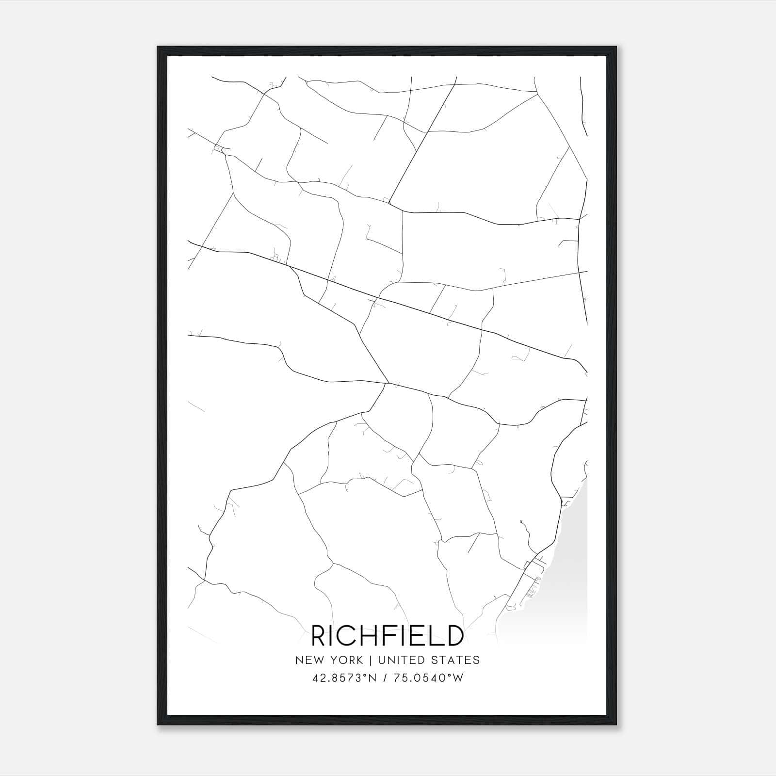 Richfield New York Map Poster, Modern Home Decor Wall Art Print Richfield New York Map Poster, Modern Home Decor Wall Art Print