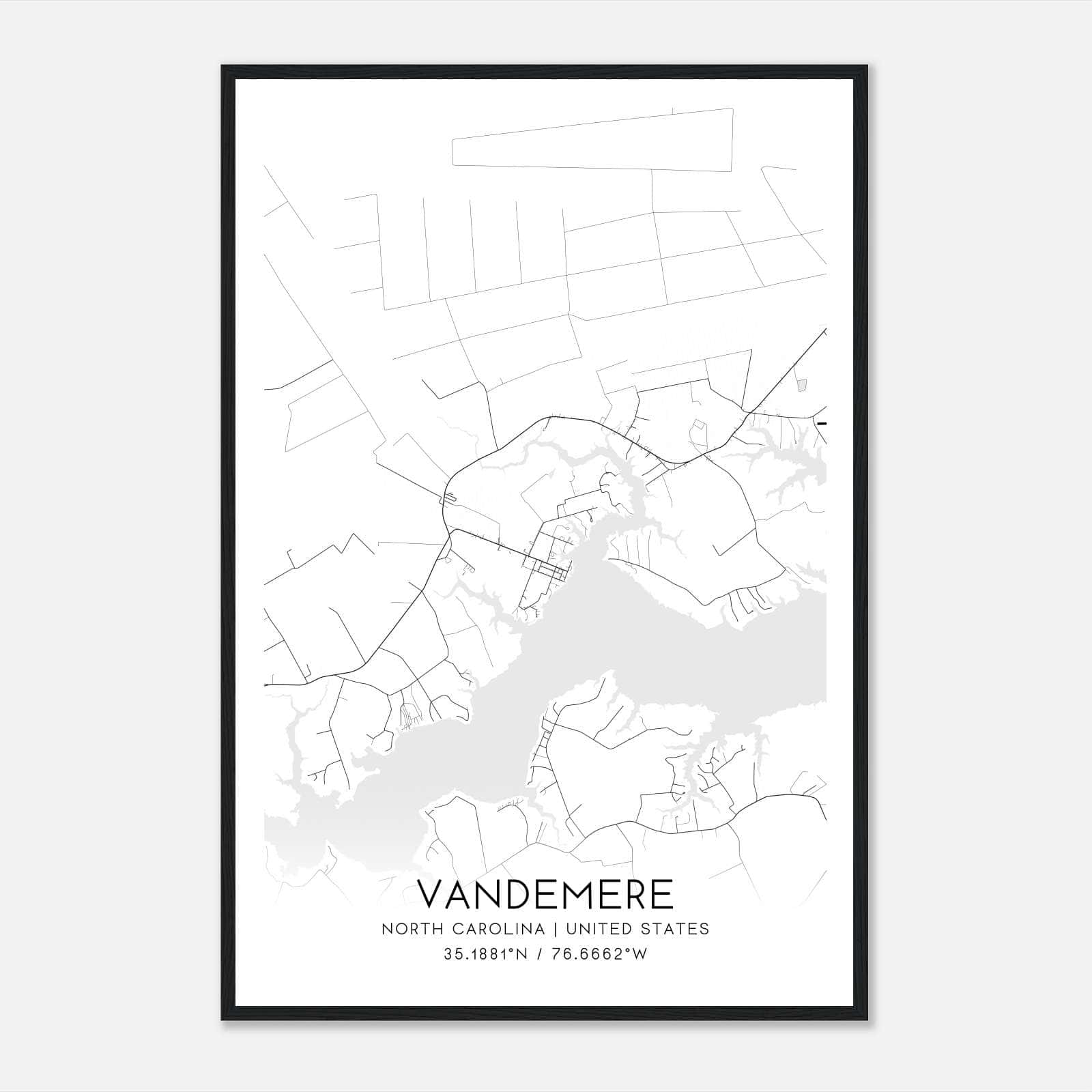 Vandemere North Carolina Map Poster, Modern Home Decor Wall Art Print Vandemere North Carolina Map Poster, Modern Home Decor Wall Art Print