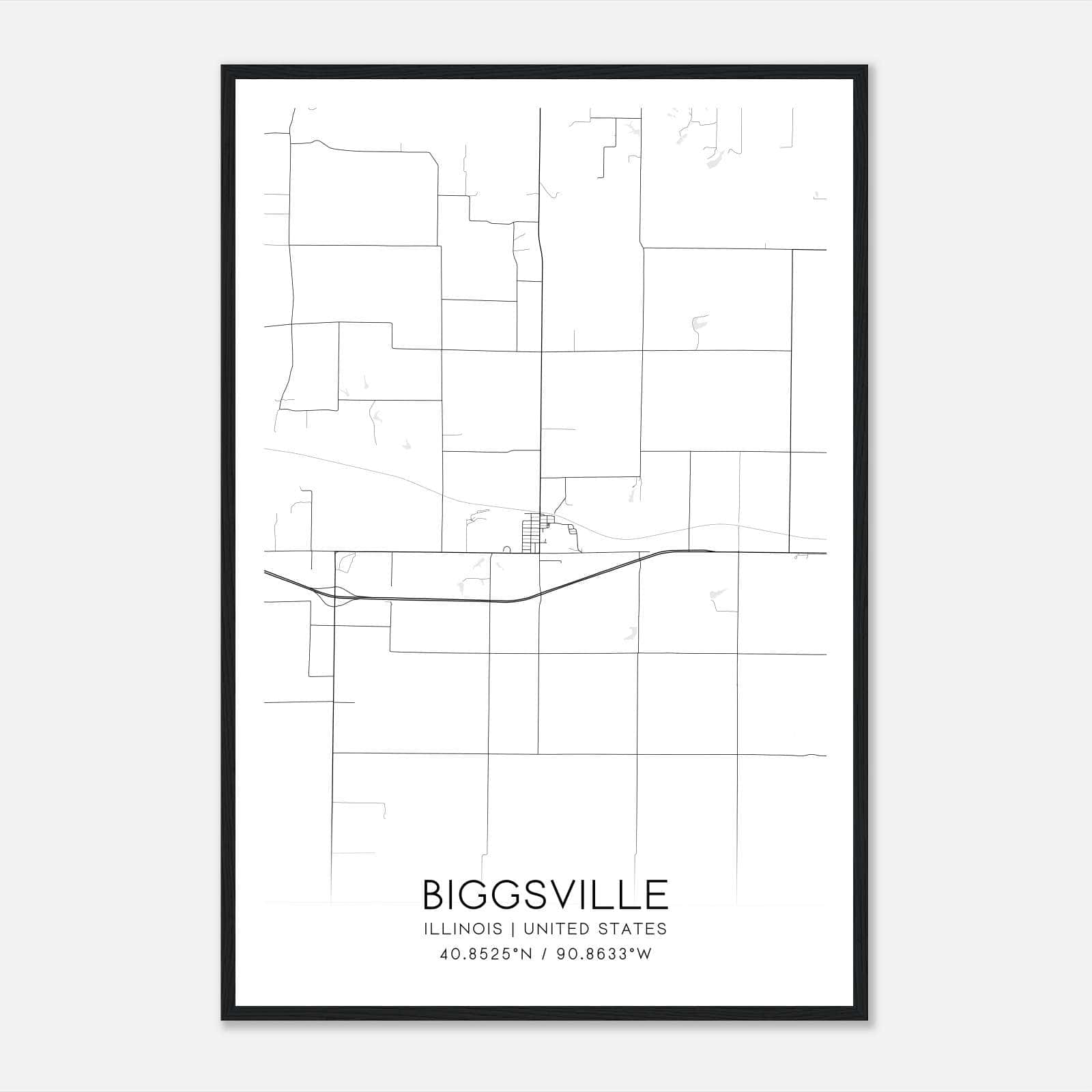 Biggsville Illinois Map Poster, Modern Home Decor Wall Art Print Biggsville Illinois Map Poster, Modern Home Decor Wall Art Print
