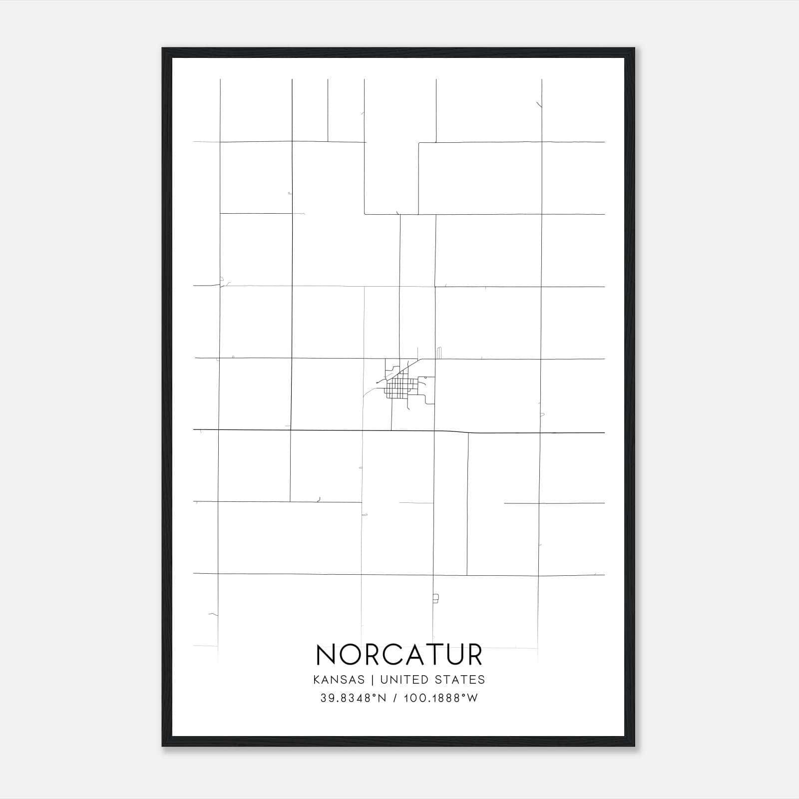 Norcatur Kansas Map Poster, Modern Home Decor Wall Art Print Norcatur Kansas Map Poster, Modern Home Decor Wall Art Print