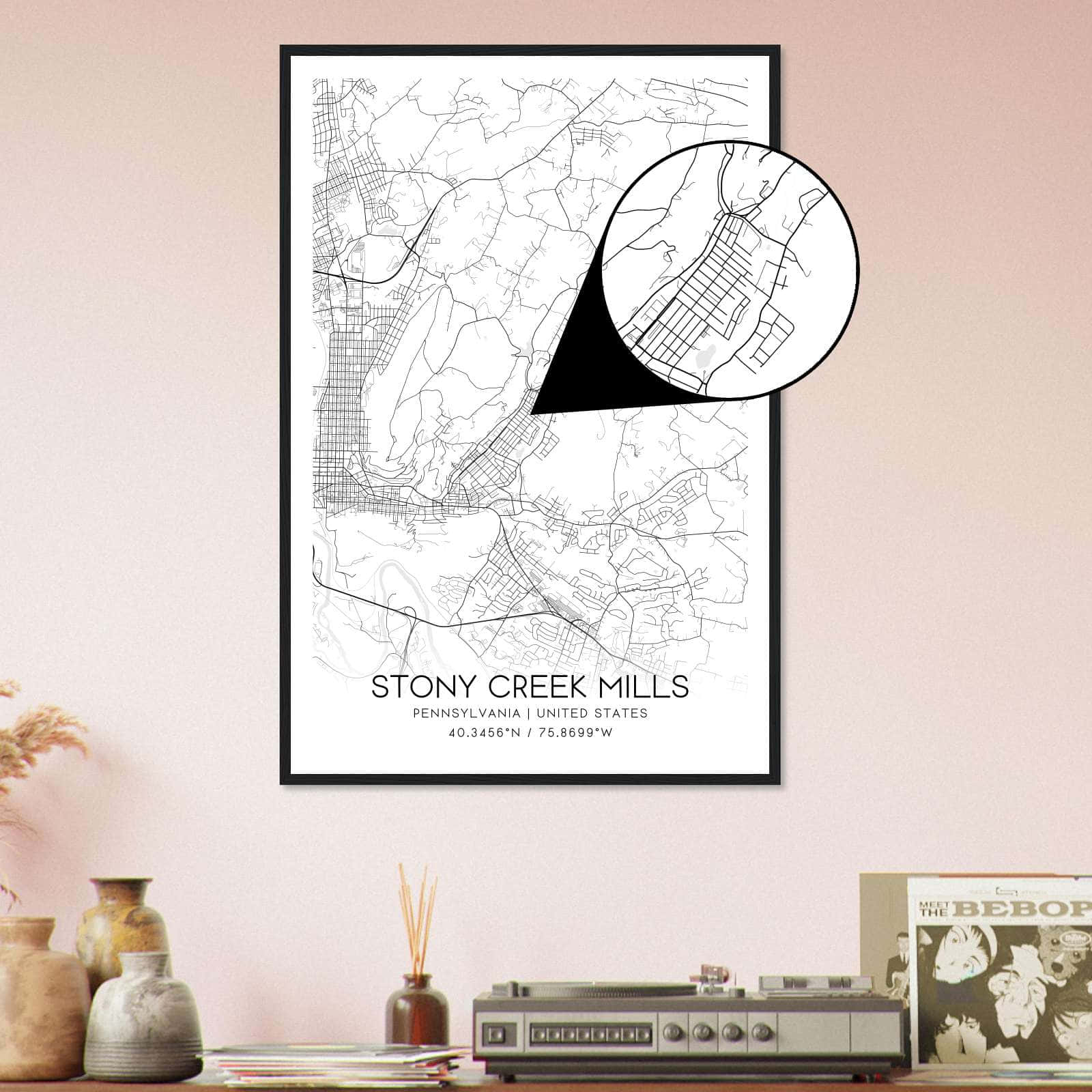 Deerfield Kansas Map Poster, Modern Home Decor Wall Art Print (Copy)
