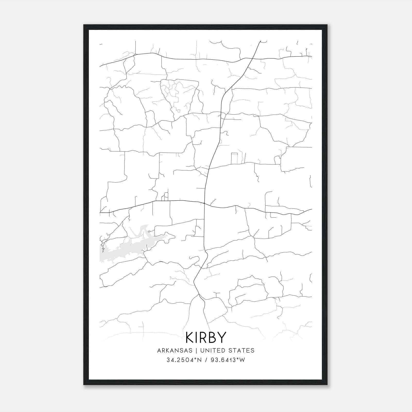 Kirby Arkansas Map Poster, Modern Home Decor Wall Art Print Kirby Arkansas Map Poster, Modern Home Decor Wall Art Print
