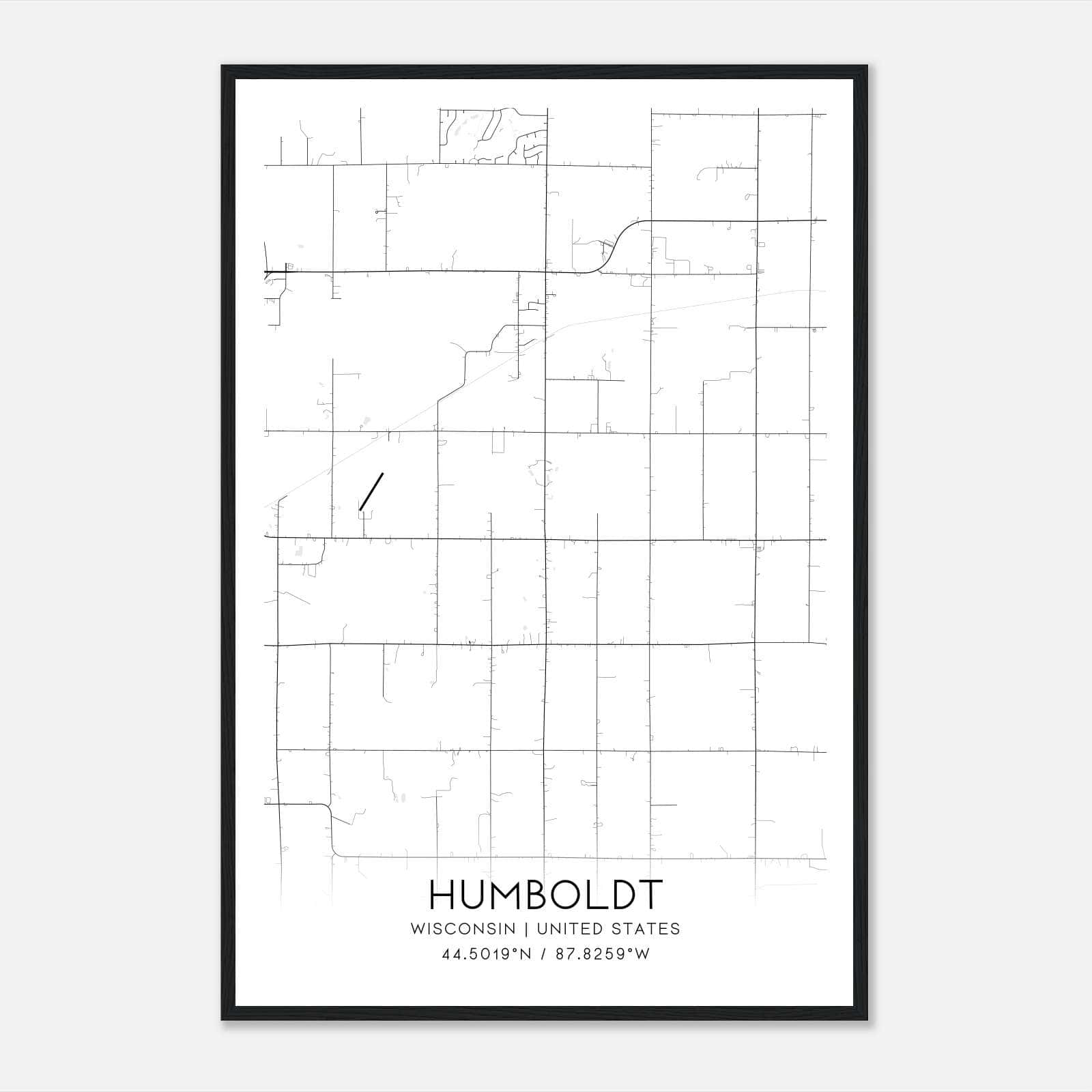 Humboldt Wisconsin Map Poster, Modern Home Decor Wall Art Print Humboldt Wisconsin Map Poster, Modern Home Decor Wall Art Print