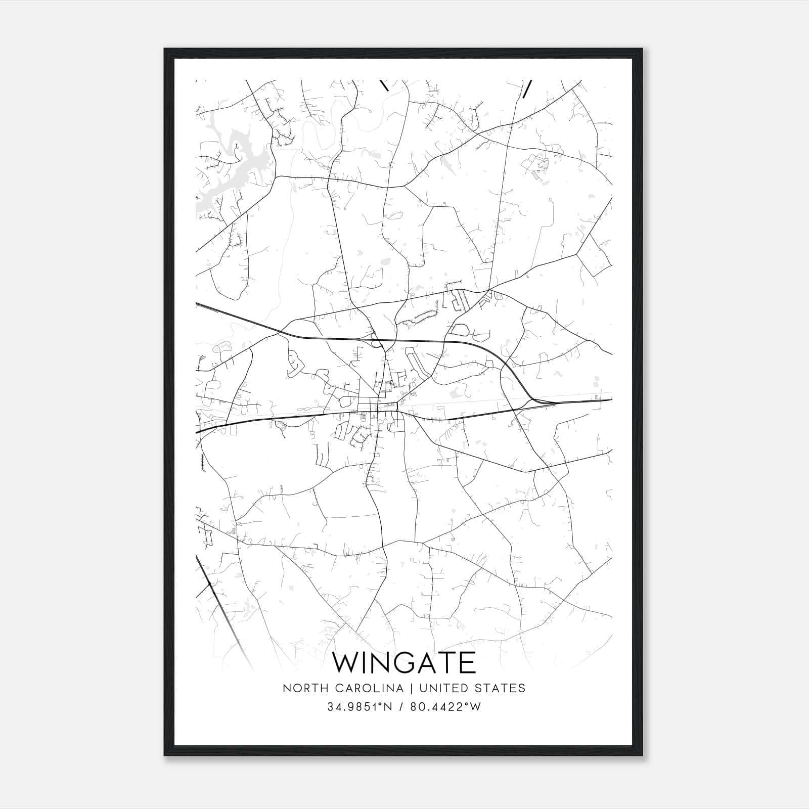 Wingate North Carolina Map Poster, Modern Home Decor Wall Art Print Wingate North Carolina Map Poster, Modern Home Decor Wall Art Print