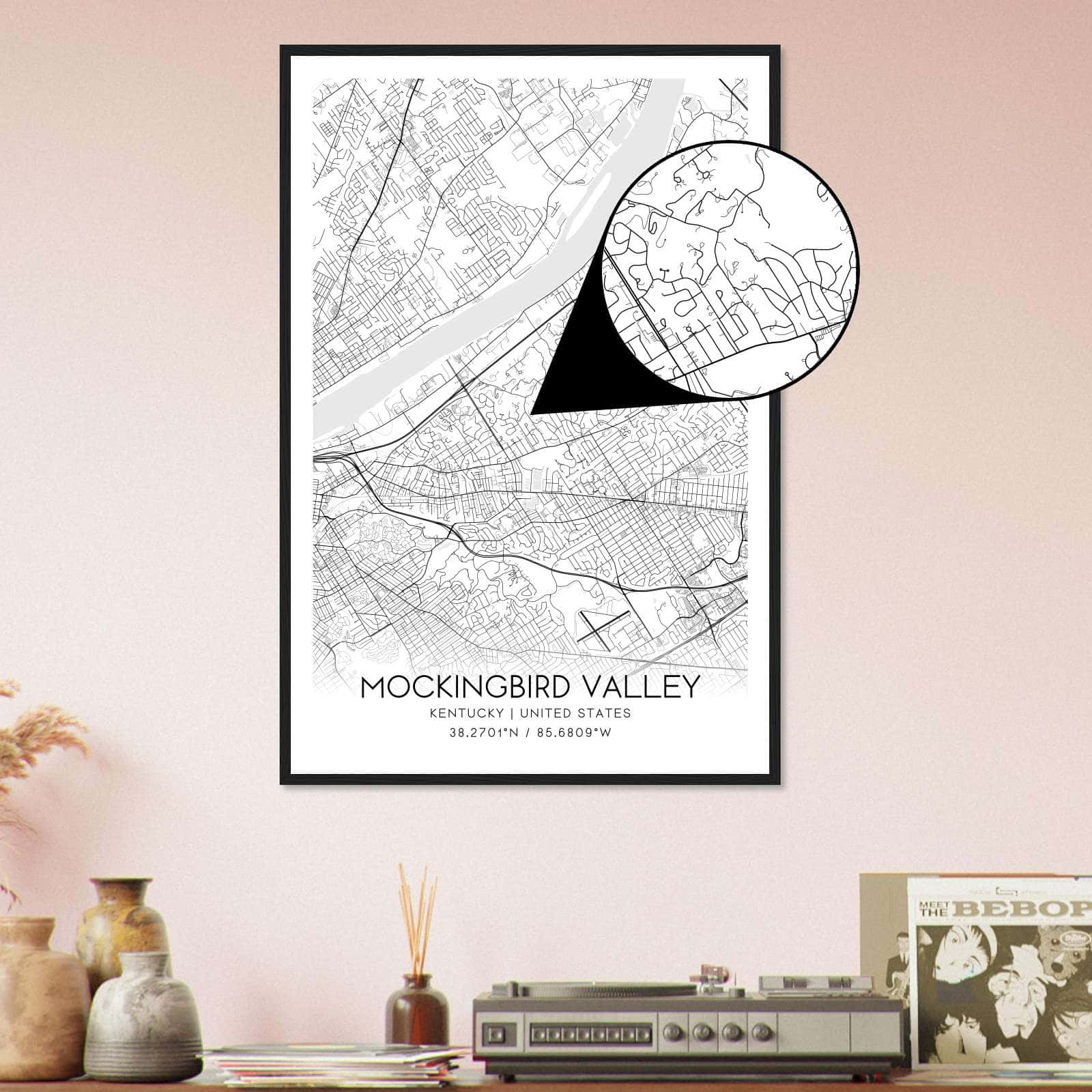 Deerfield Kansas Map Poster, Modern Home Decor Wall Art Print (Copy)