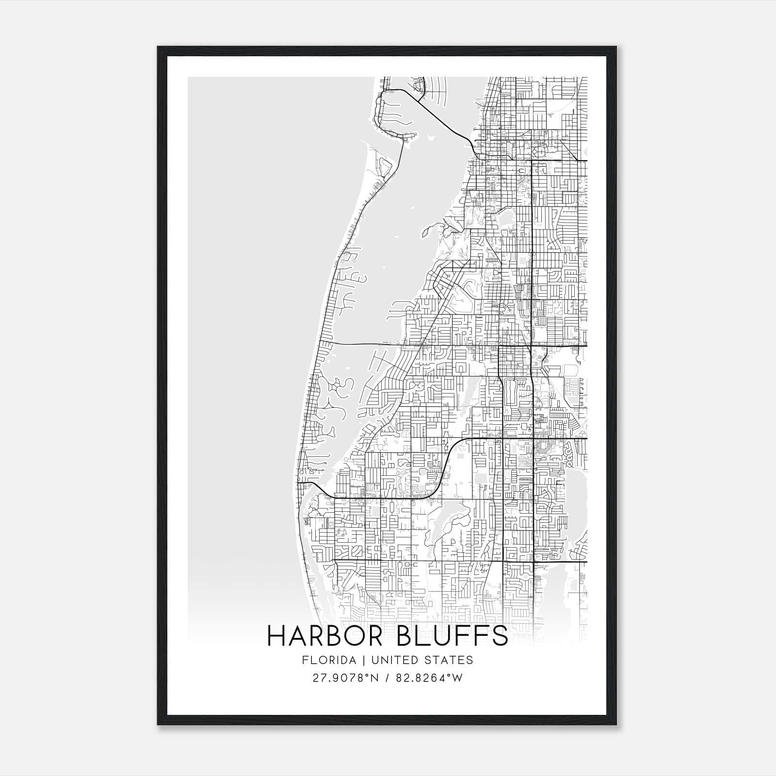 Harbor Bluffs Florida Map Poster, Modern Home Decor Wall Art Print Harbor Bluffs Florida Map Poster, Modern Home Decor Wall Art Print