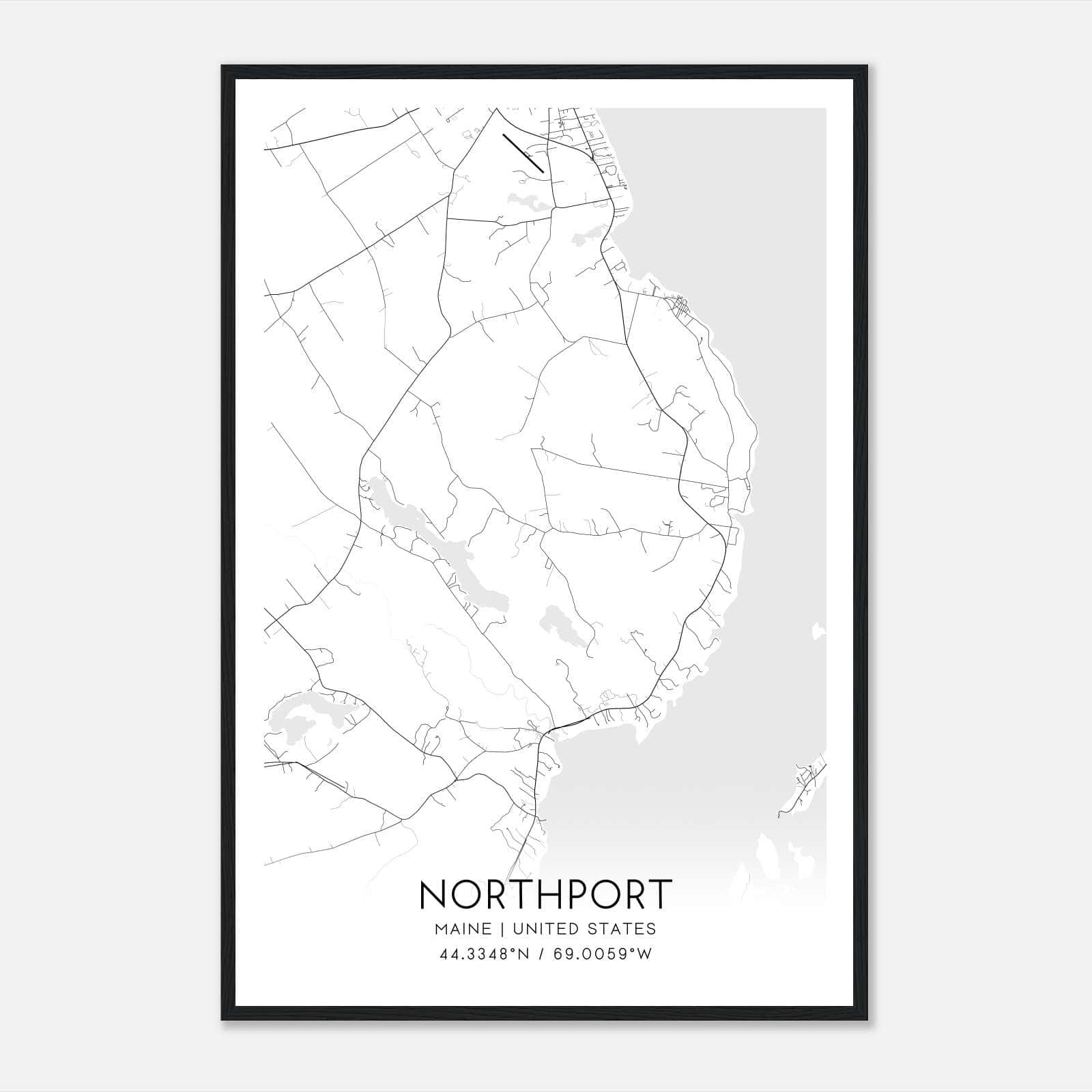 Northport Maine Map Poster, Modern Home Decor Wall Art Print Northport Maine Map Poster, Modern Home Decor Wall Art Print